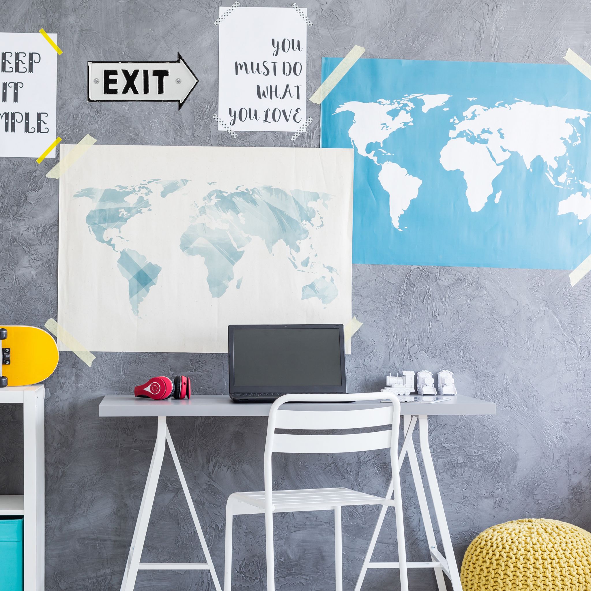 Exit Schild Weiss-Schwarz von Relaxdays