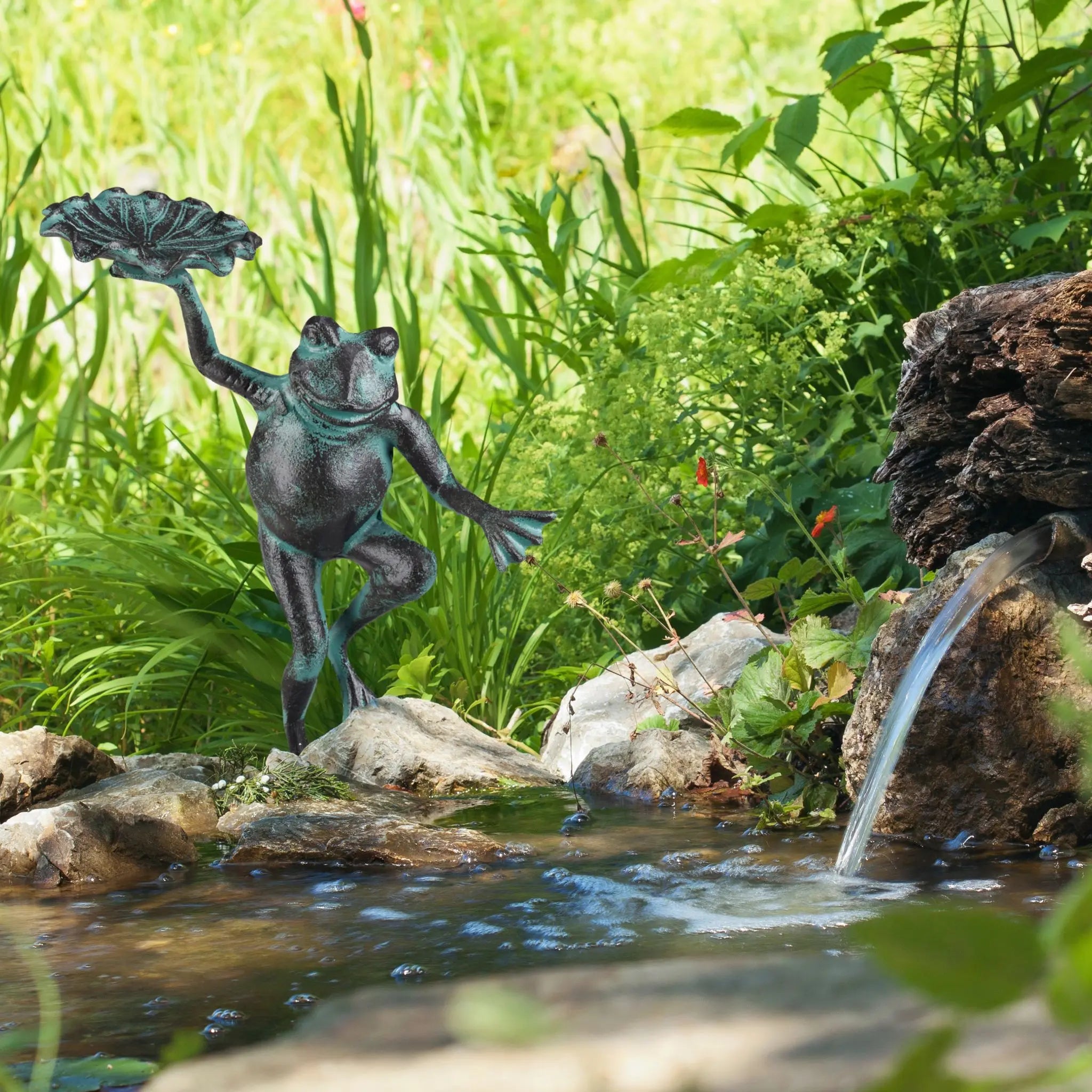 Gartenfigur Frosch Dunkelgrün von Relaxdays