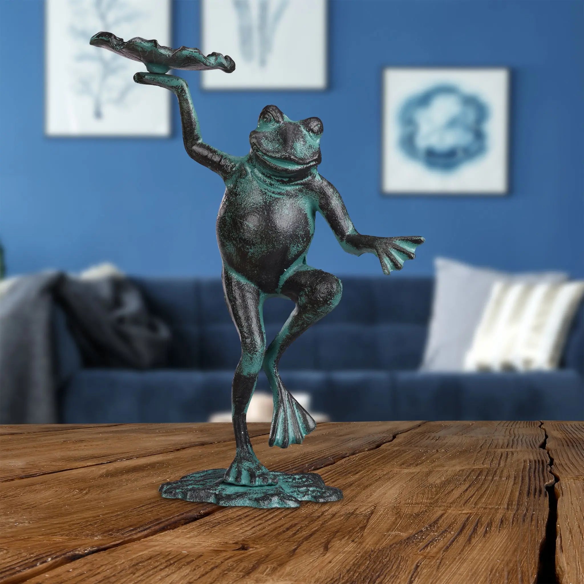Gartenfigur Frosch Dunkelgrün von Relaxdays