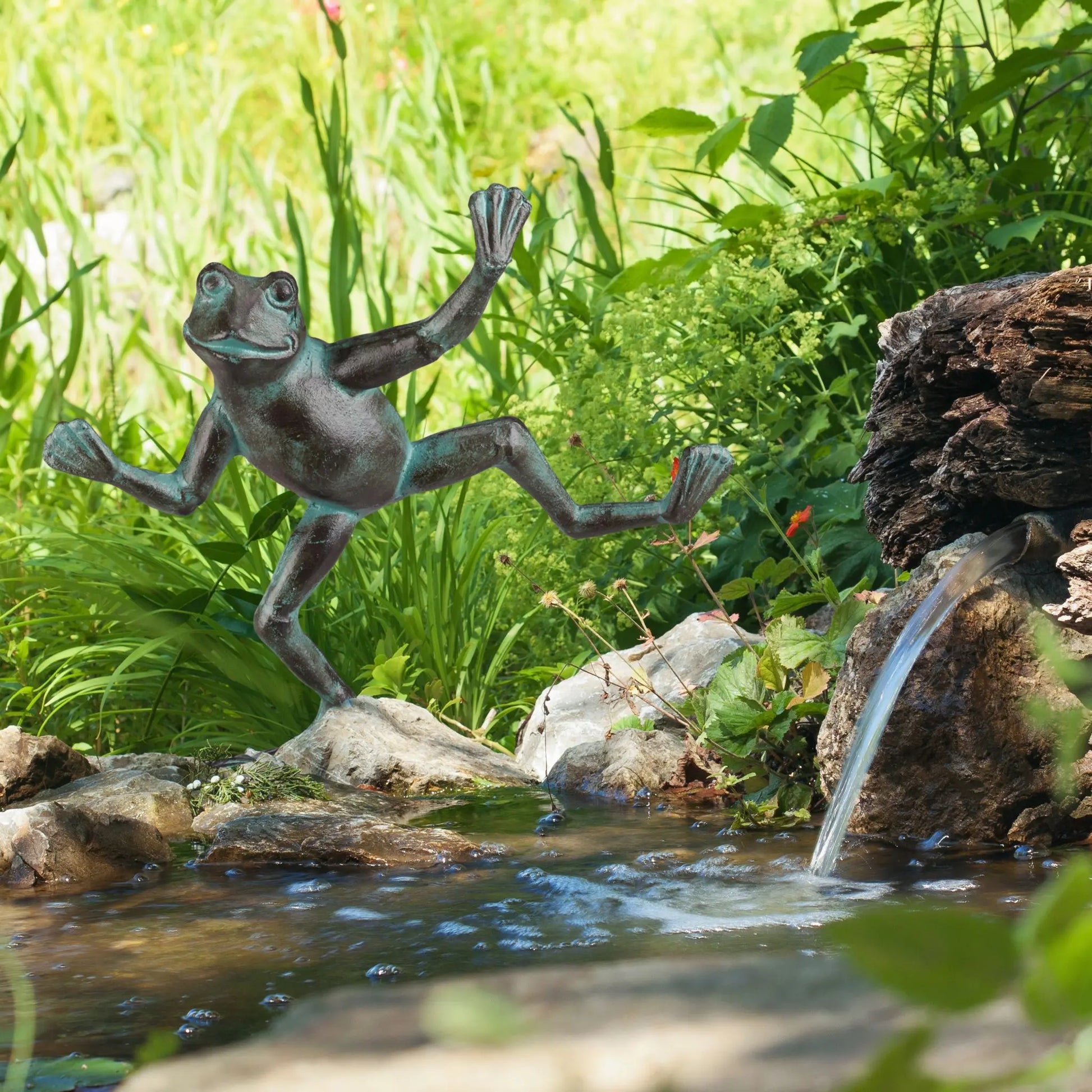 Gartenfigur Frosch Dunkelgrün von Relaxdays
