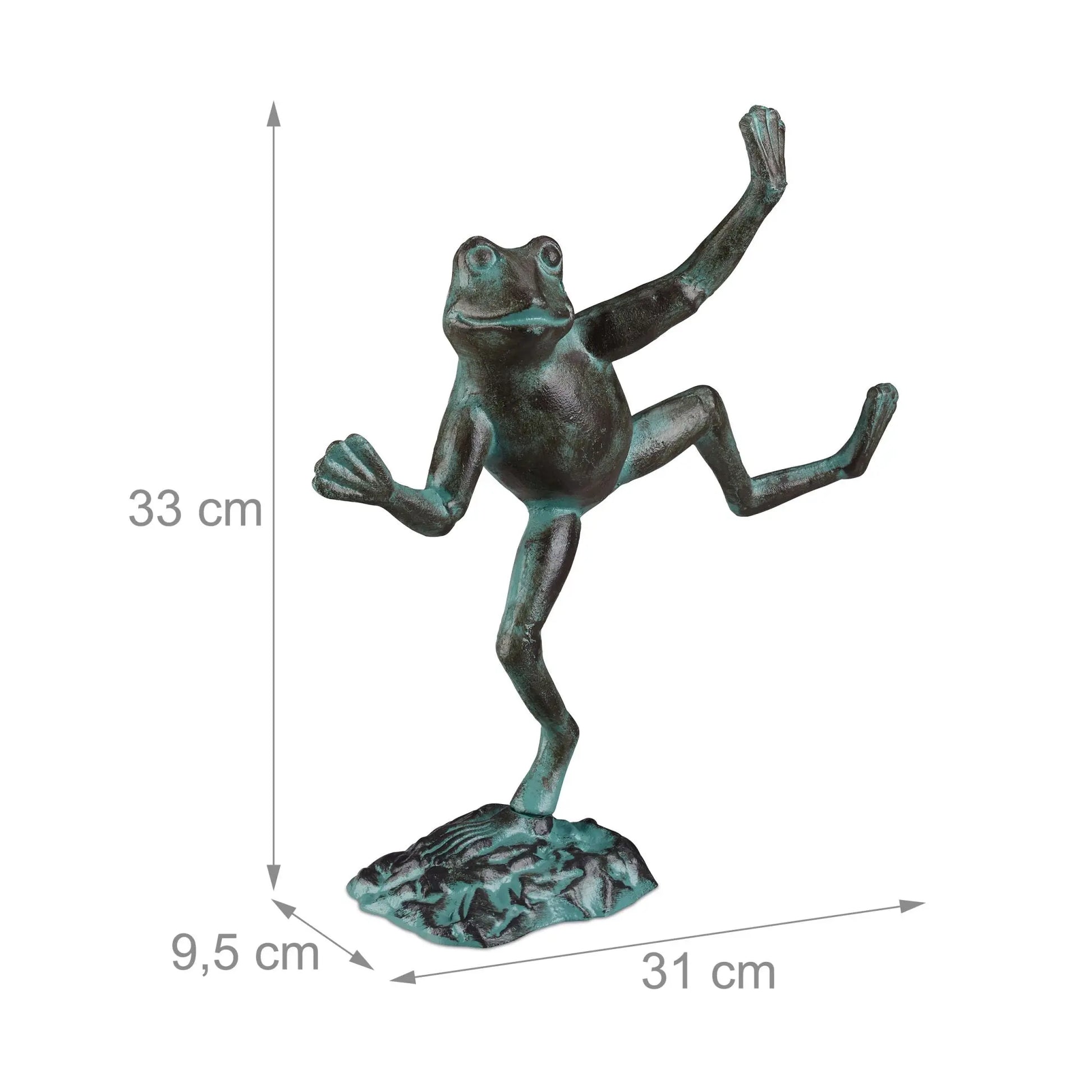 Gartenfigur Frosch Dunkelgrün von Relaxdays
