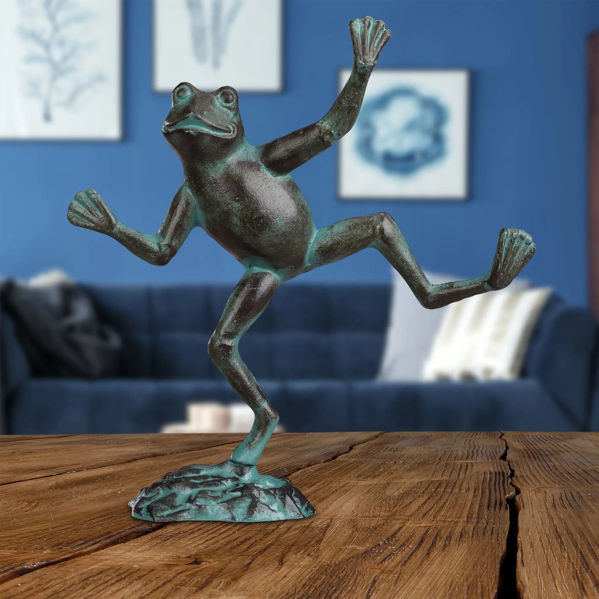 Gartenfigur Frosch Dunkelgrün von Relaxdays