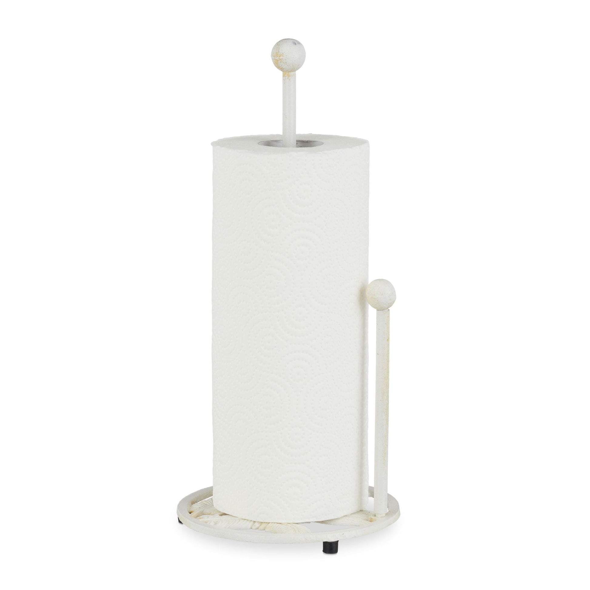 Küchenrollenhalter stehend Retro Design Weiss von Relaxdays