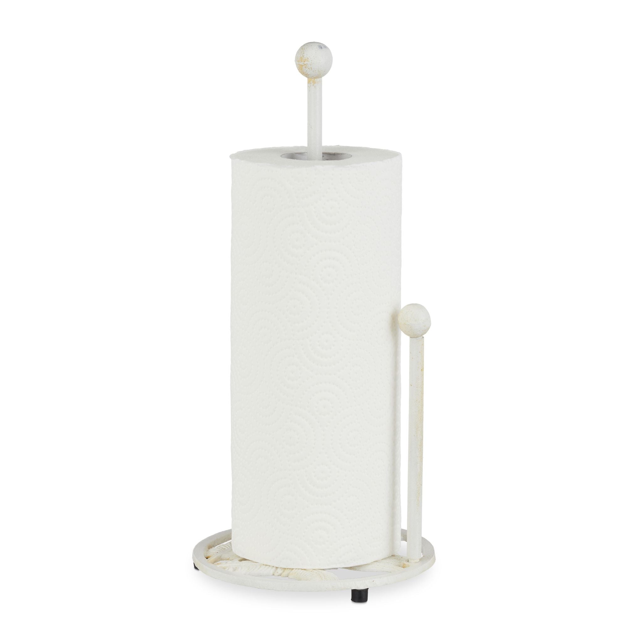 Küchenrollenhalter stehend Retro Design Weiss von Relaxdays