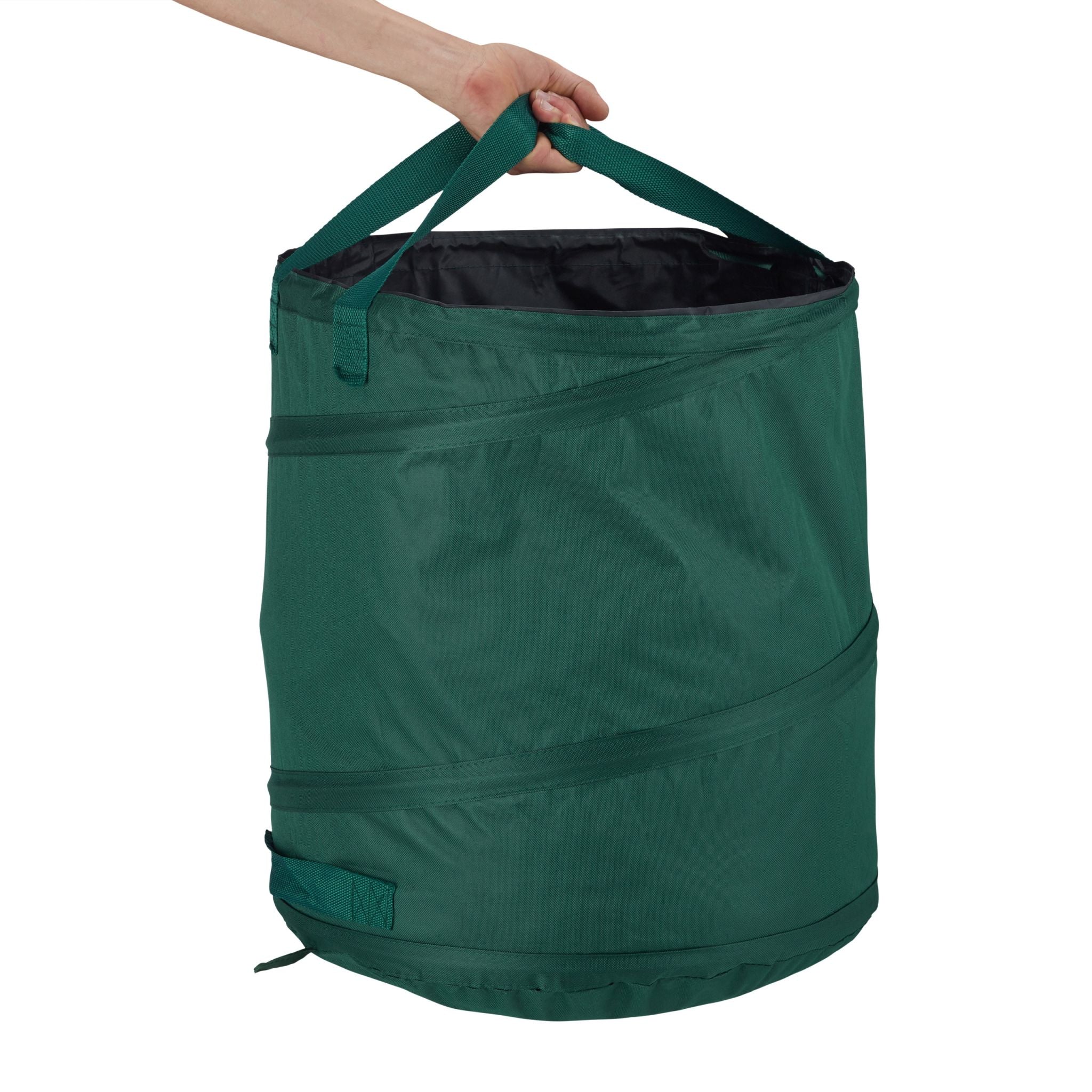 Laubsack Selbstaufstellend 85L 3er-Set Grün-Schwarz von Relaxdays