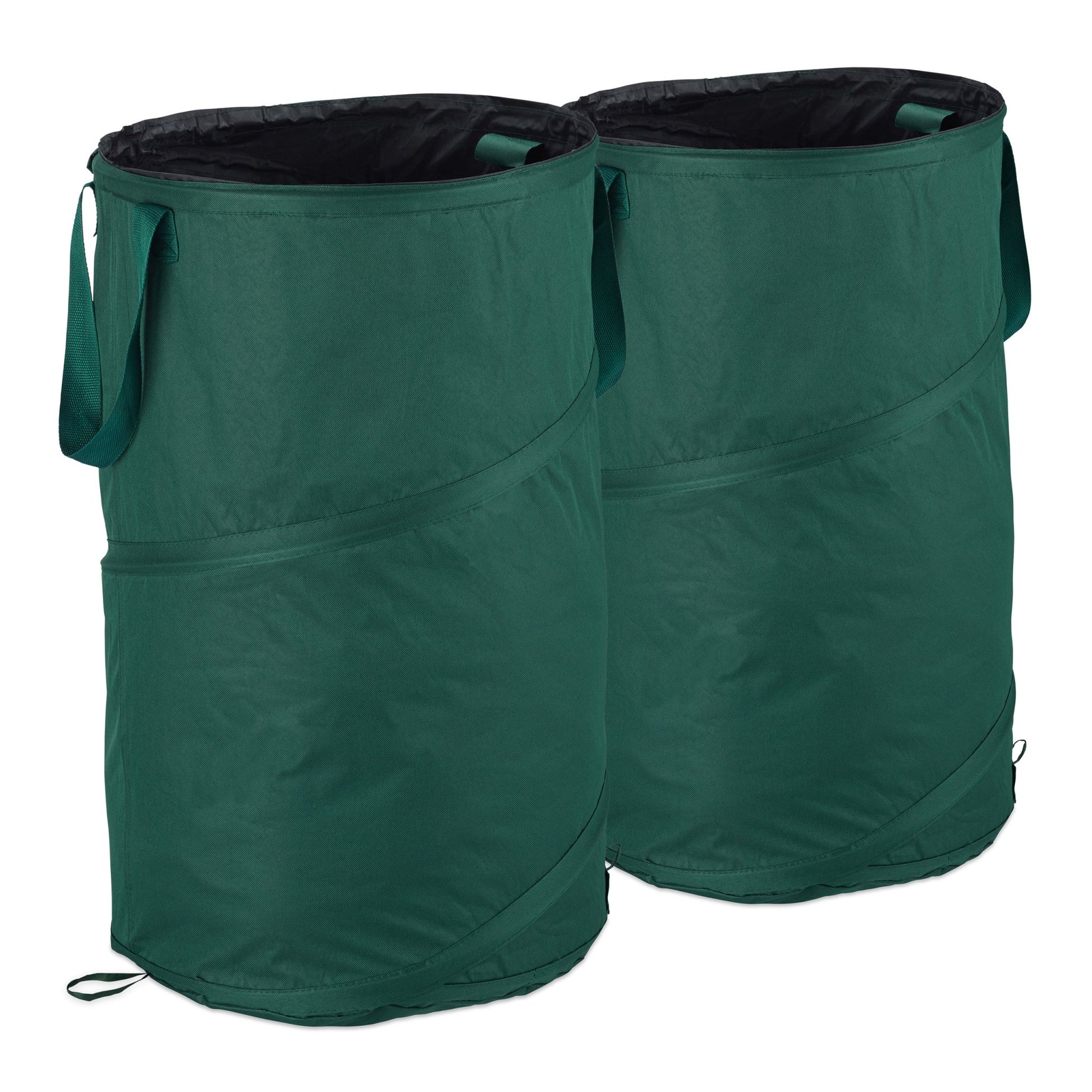 Laubsack Selbstaufstellend 120L 2er-Set Grün-Schwarz von Relaxdays