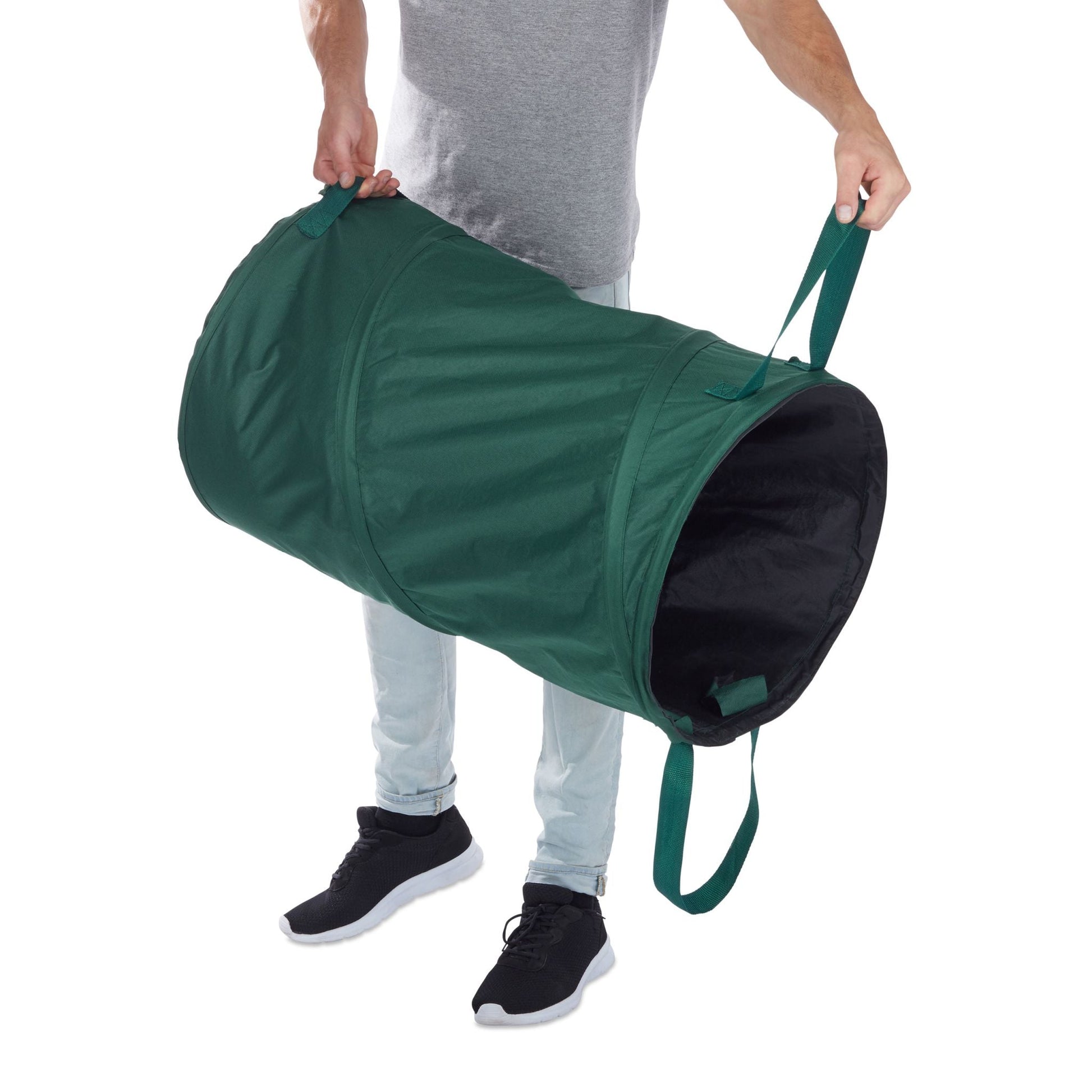 Laubsack Selbstaufstellend 120L 2er-Set Grün-Schwarz von Relaxdays