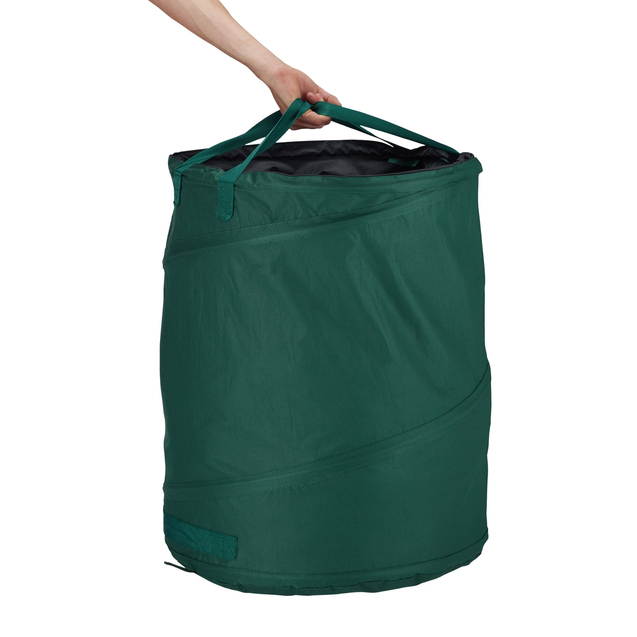 Laubsack Selbstaufstellend 160 L 3er-Set Dunkelgrün-Schwarz von Relaxdays