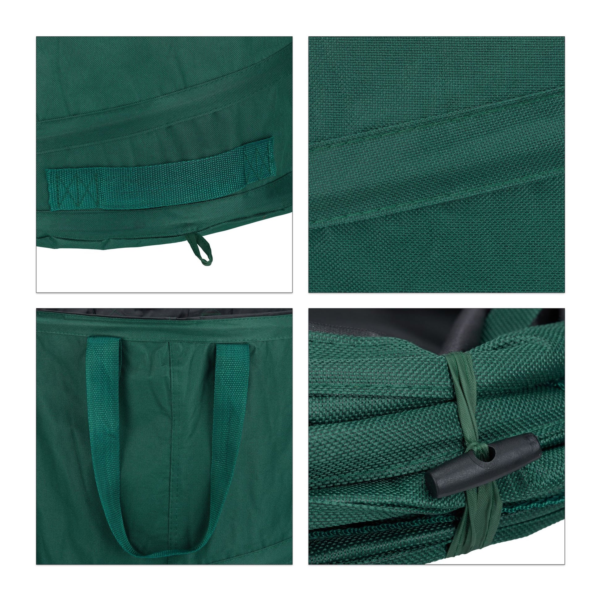 Laubsack Selbstaufstellend 160 L 3er-Set Dunkelgrün-Schwarz von Relaxdays