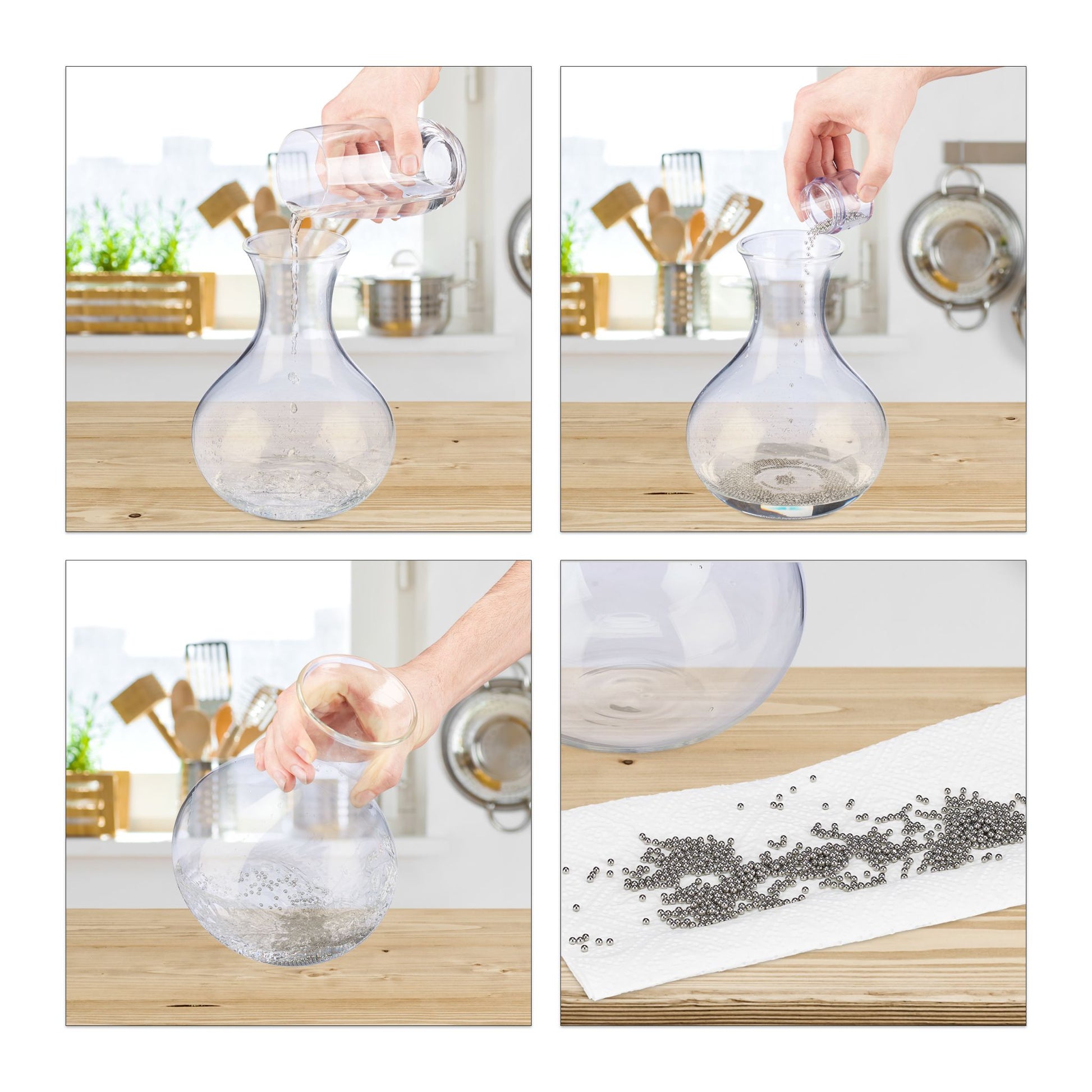 Reinigungsperlen 1000er-Set Schwarz-Silber-Transparent von Relaxdays