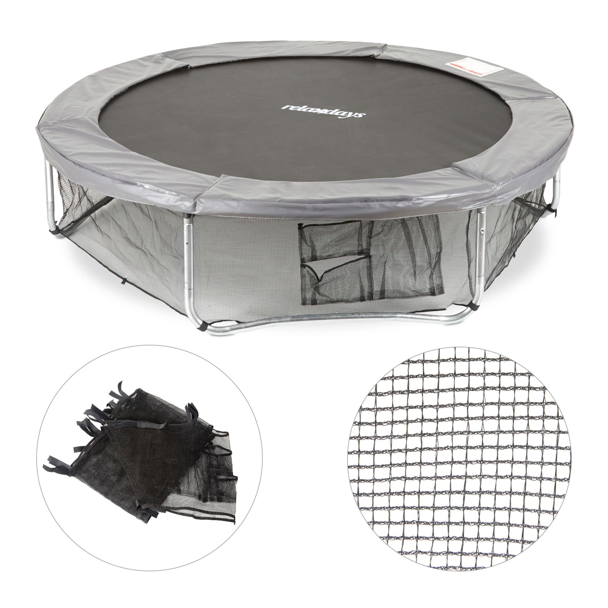 Rahmennetz Trampolin Schwarz von Relaxdays