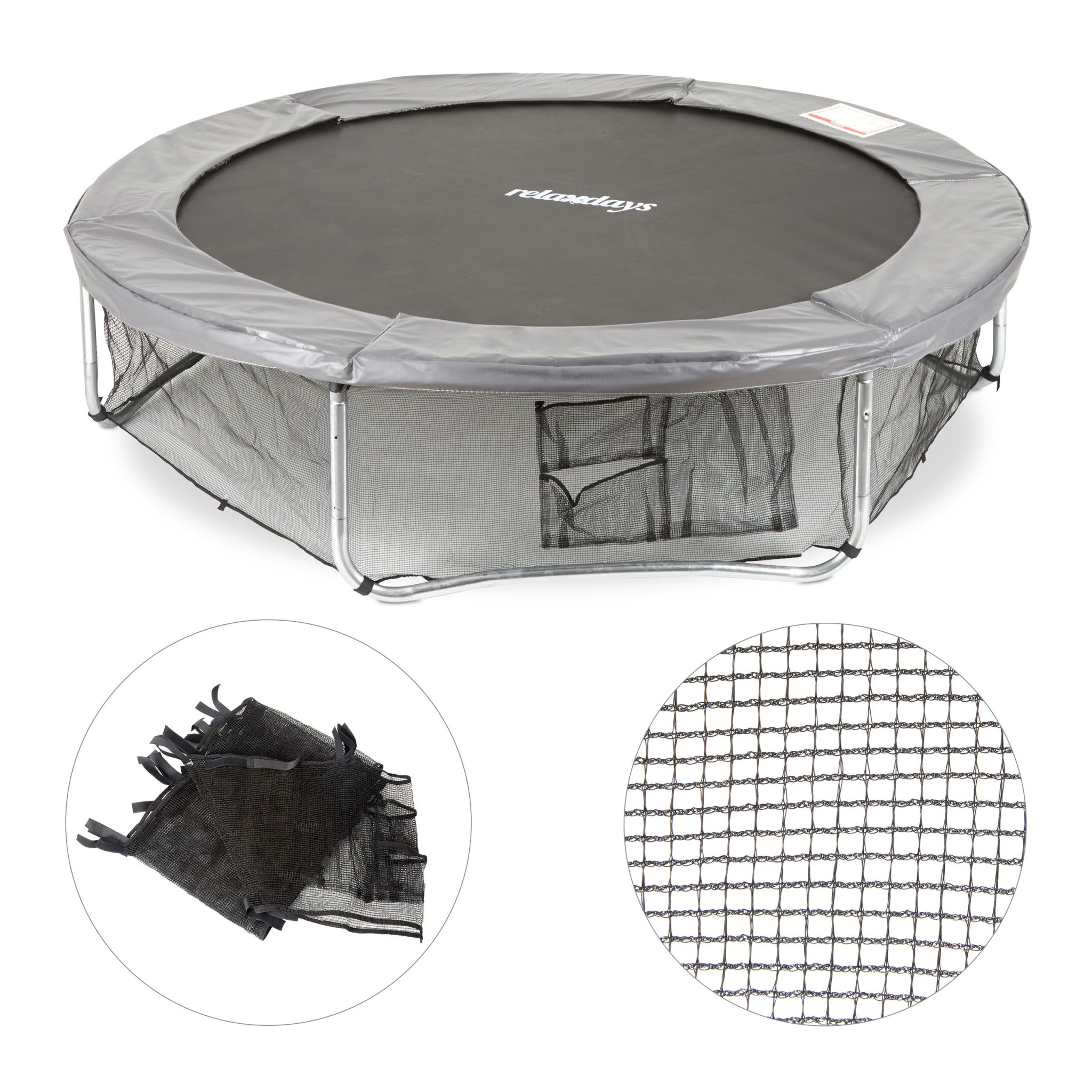 Rahmennetz Trampolin Schwarz von Relaxdays