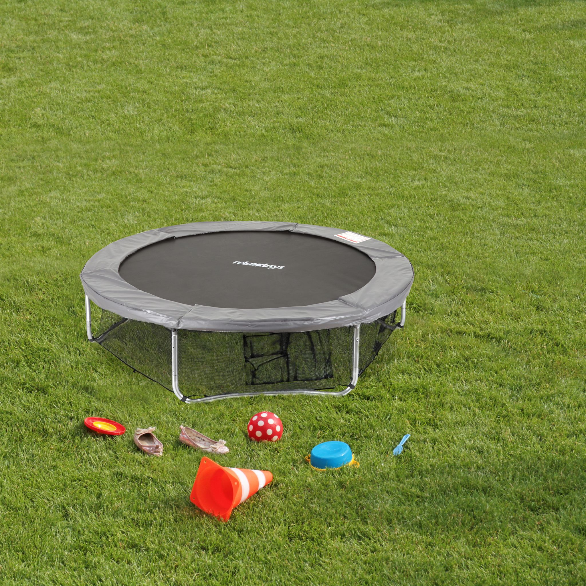 Rahmennetz Trampolin Schwarz von Relaxdays