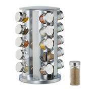 Gewürzkarussell mit 20 Gläsern Silber-Transparent von Relaxdays