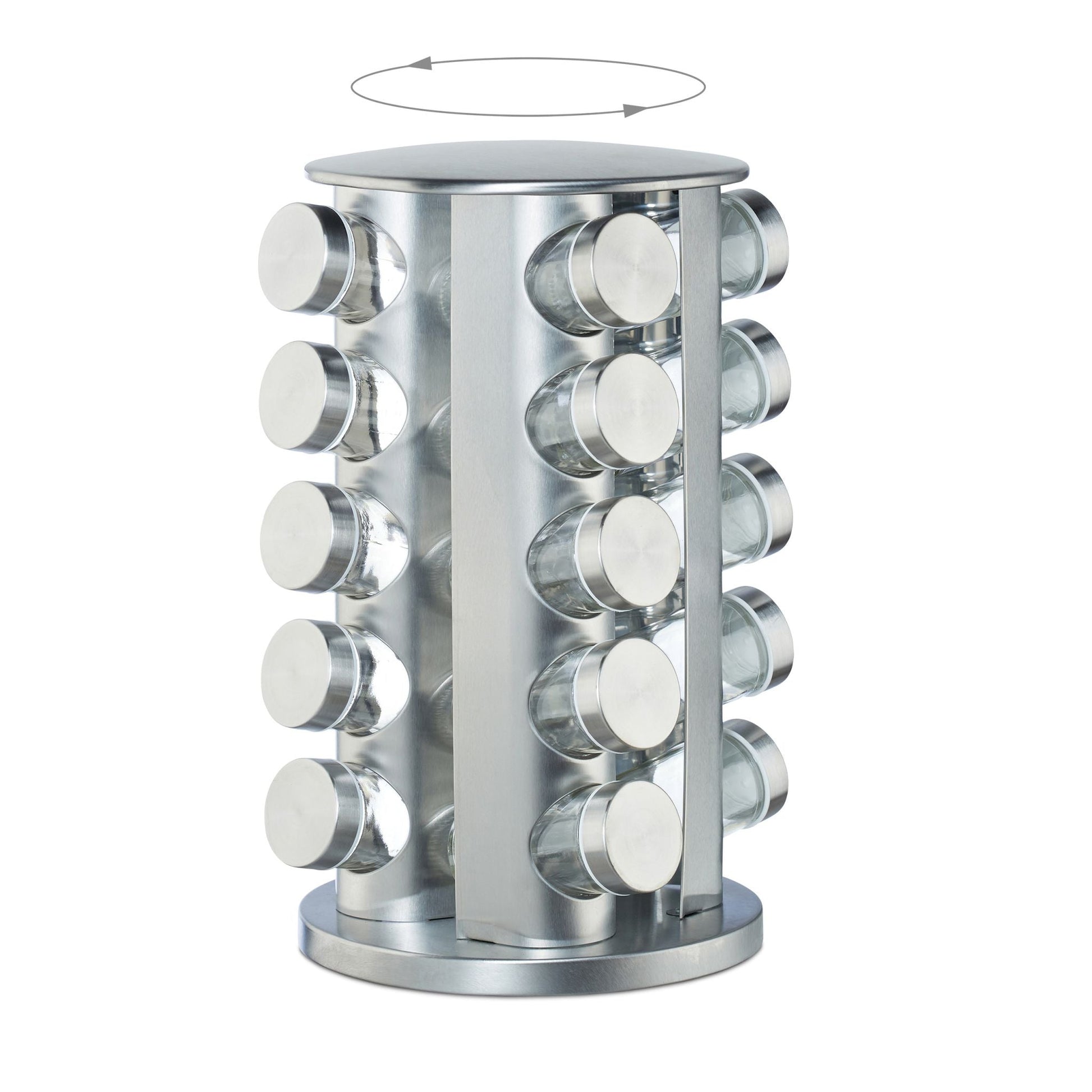 Gewürzkarussell mit 20 Gläsern Silber-Transparent von Relaxdays