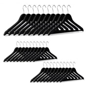 Kleiderbügel Holz 30er-Set Schwarz-Silber von Relaxdays