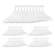 Kleiderbügel Holz 50er-Set Weiss-Silber von Relaxdays