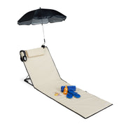Strandmatte mit Sonnenschirm Beige-Schwarz