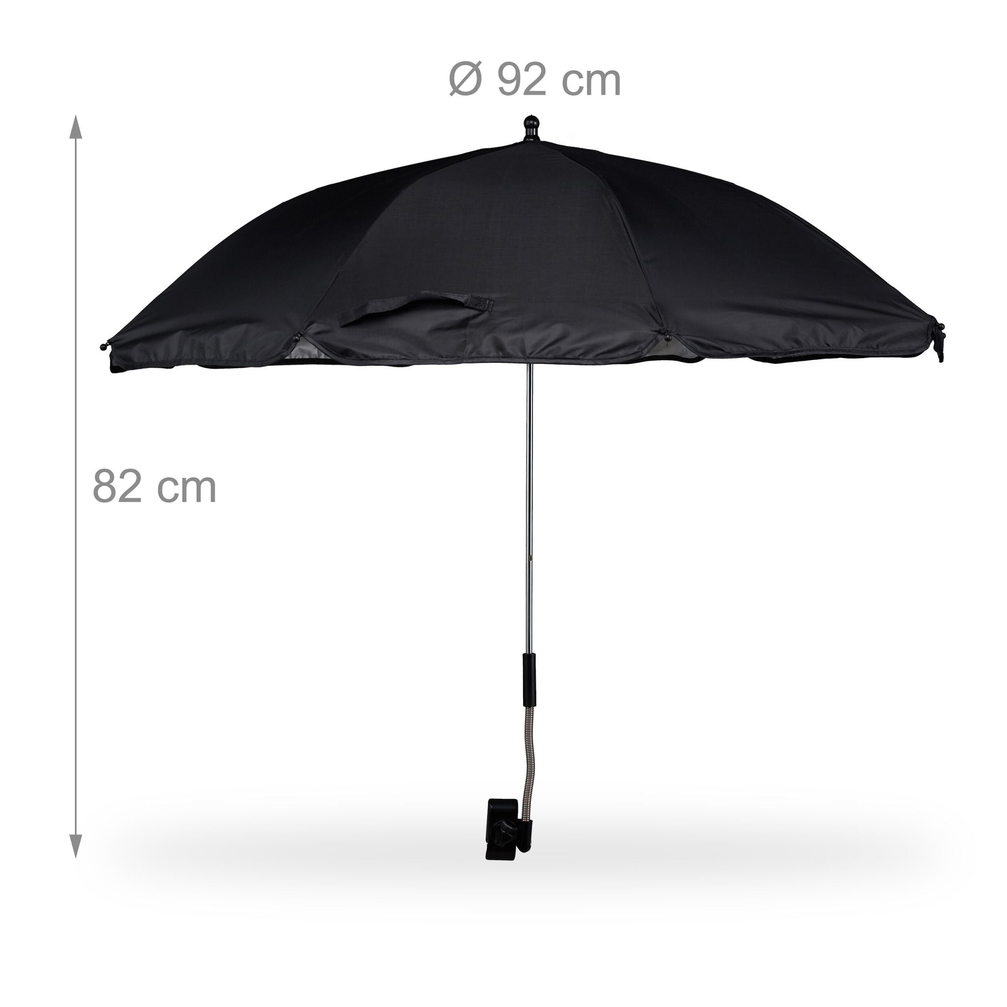 Strandmatte mit Sonnenschirm Anthrazit-Schwarz
