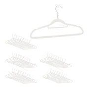 Kleiderbügel Samt 50er-Set Weiss-Silber von Relaxdays