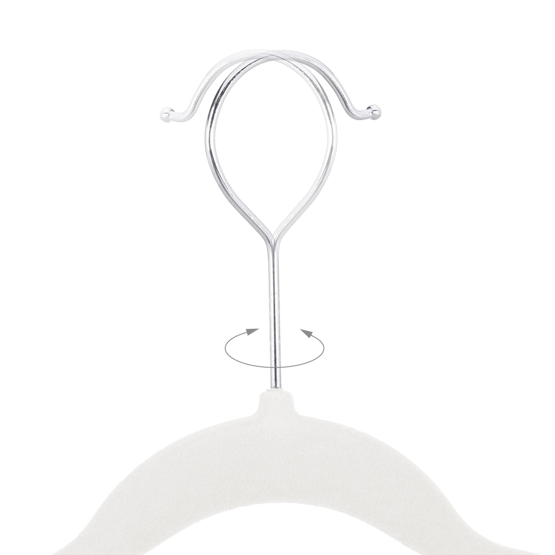 Kleiderbügel Samt 50er-Set Weiss-Silber von Relaxdays