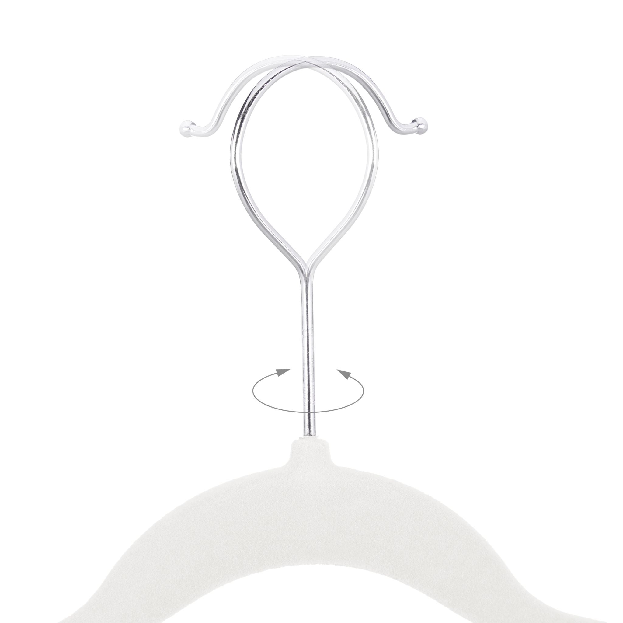 Kleiderbügel Samt 50er-Set Weiss-Silber von Relaxdays