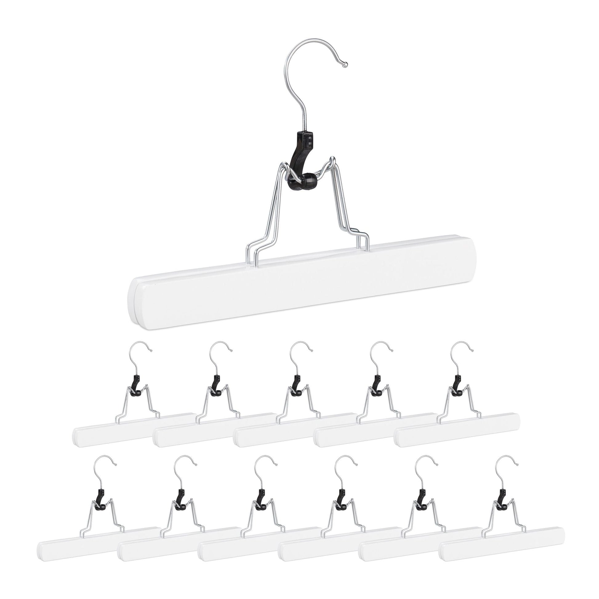 Hosenspanner 12er-Set Weiss-Silber von Relaxdays