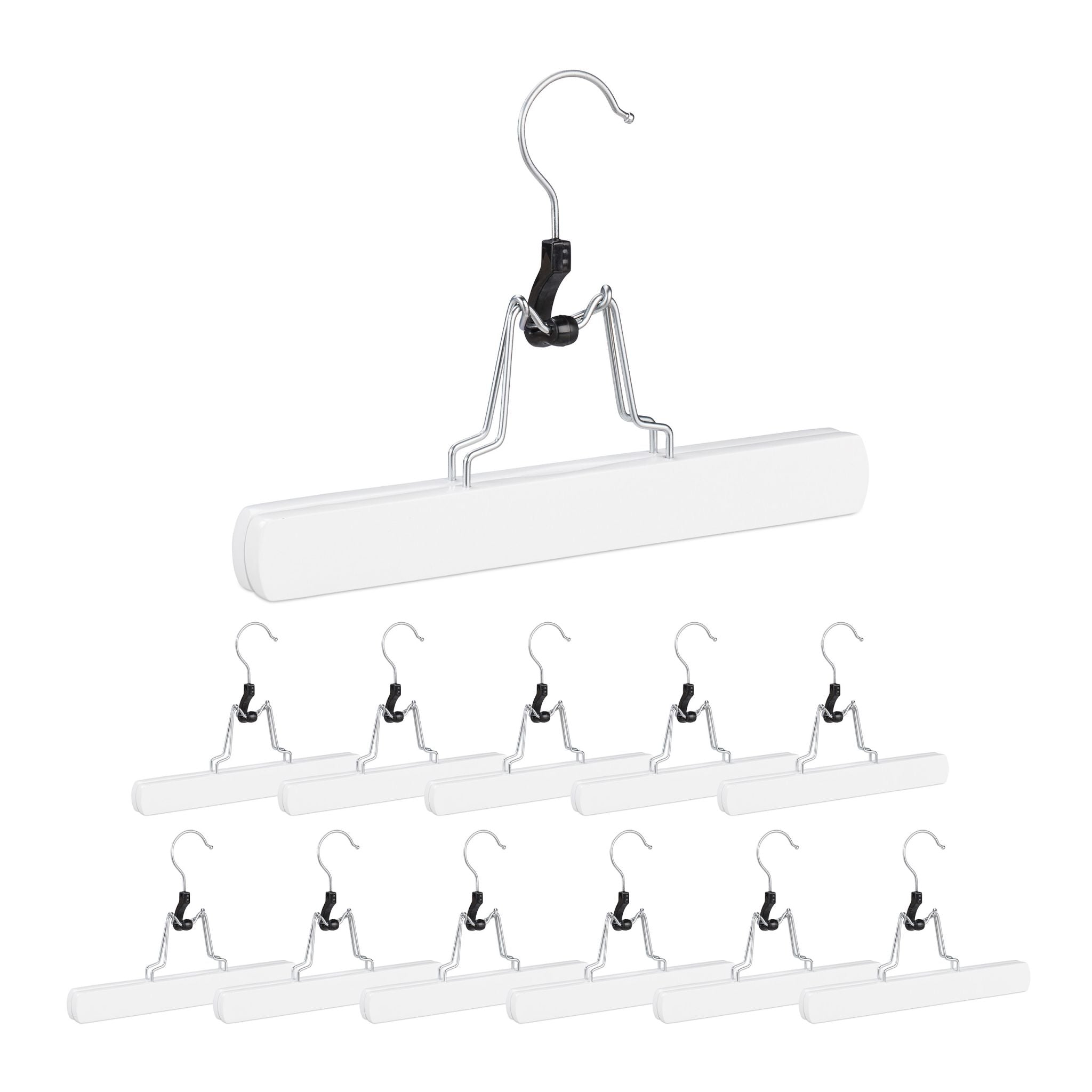 Hosenspanner 12er-Set Weiss-Silber von Relaxdays