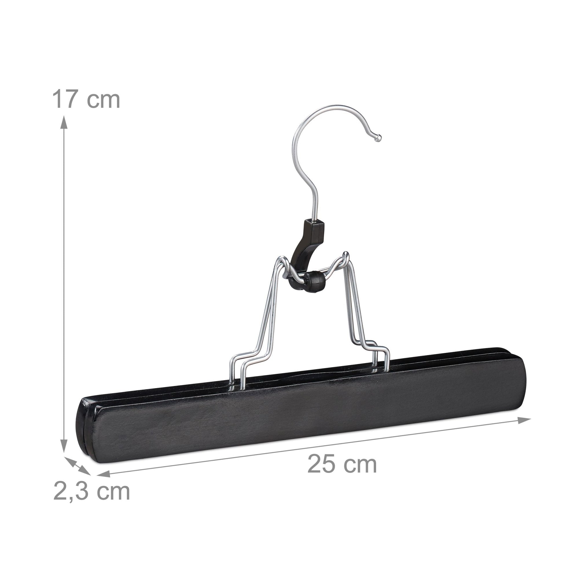Hosenspanner 12er-Set Schwarz-Silber von Relaxdays