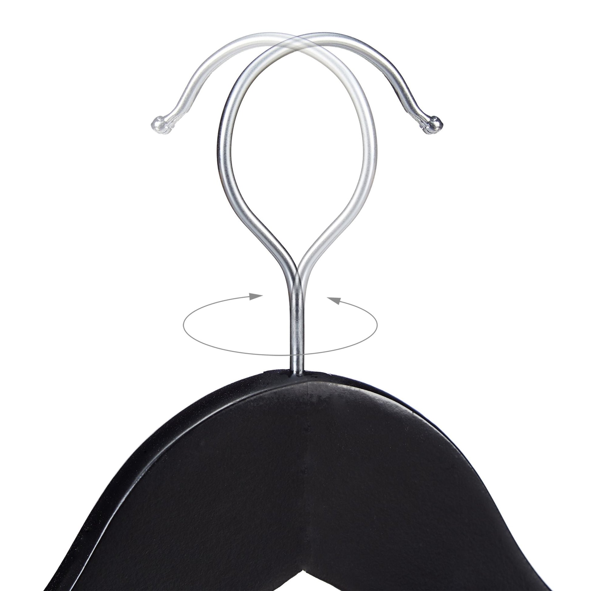 Kinderkleiderbügel Holz schwarz Schwarz-Silber von Relaxdays