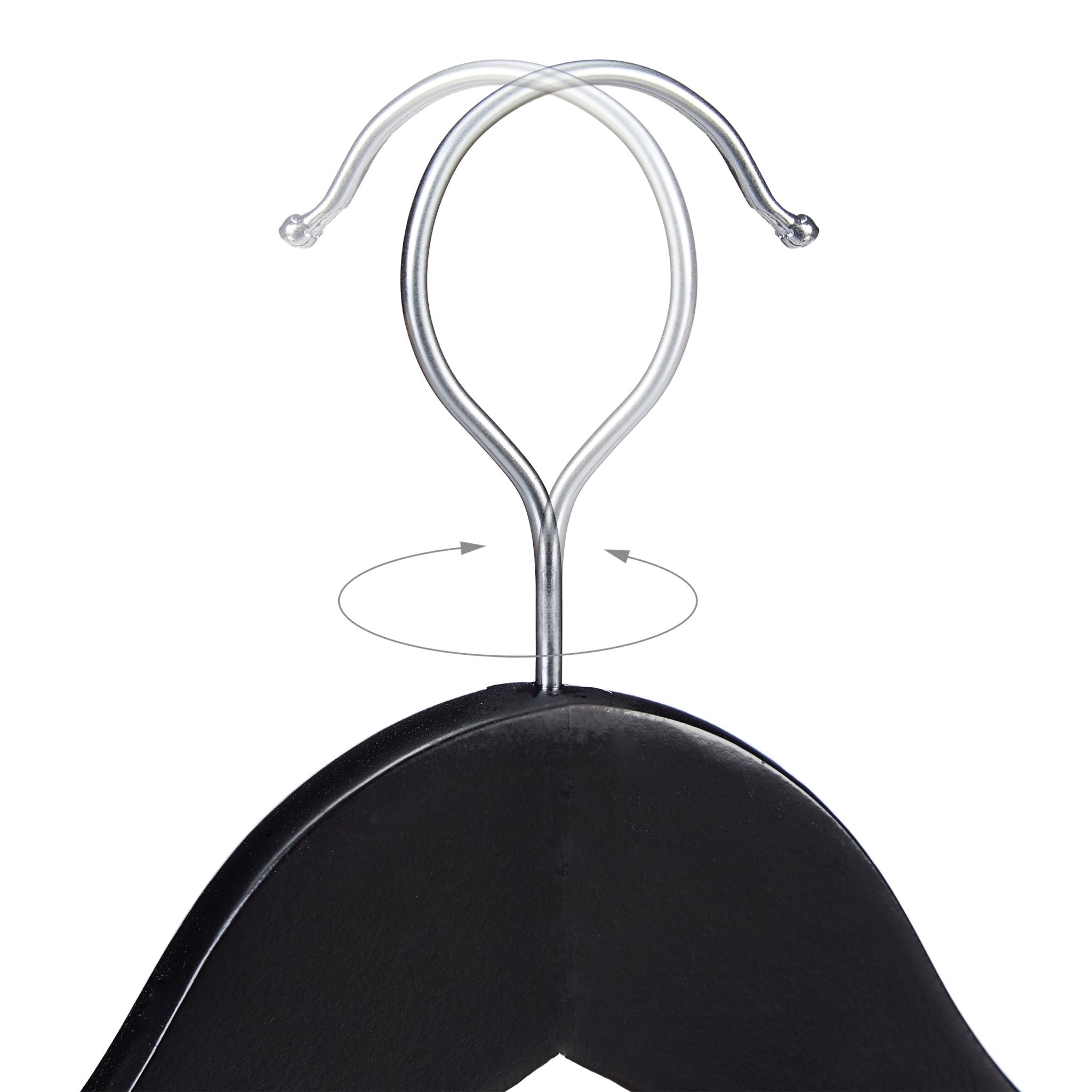 Kinderkleiderbügel Holz schwarz Schwarz-Silber von Relaxdays
