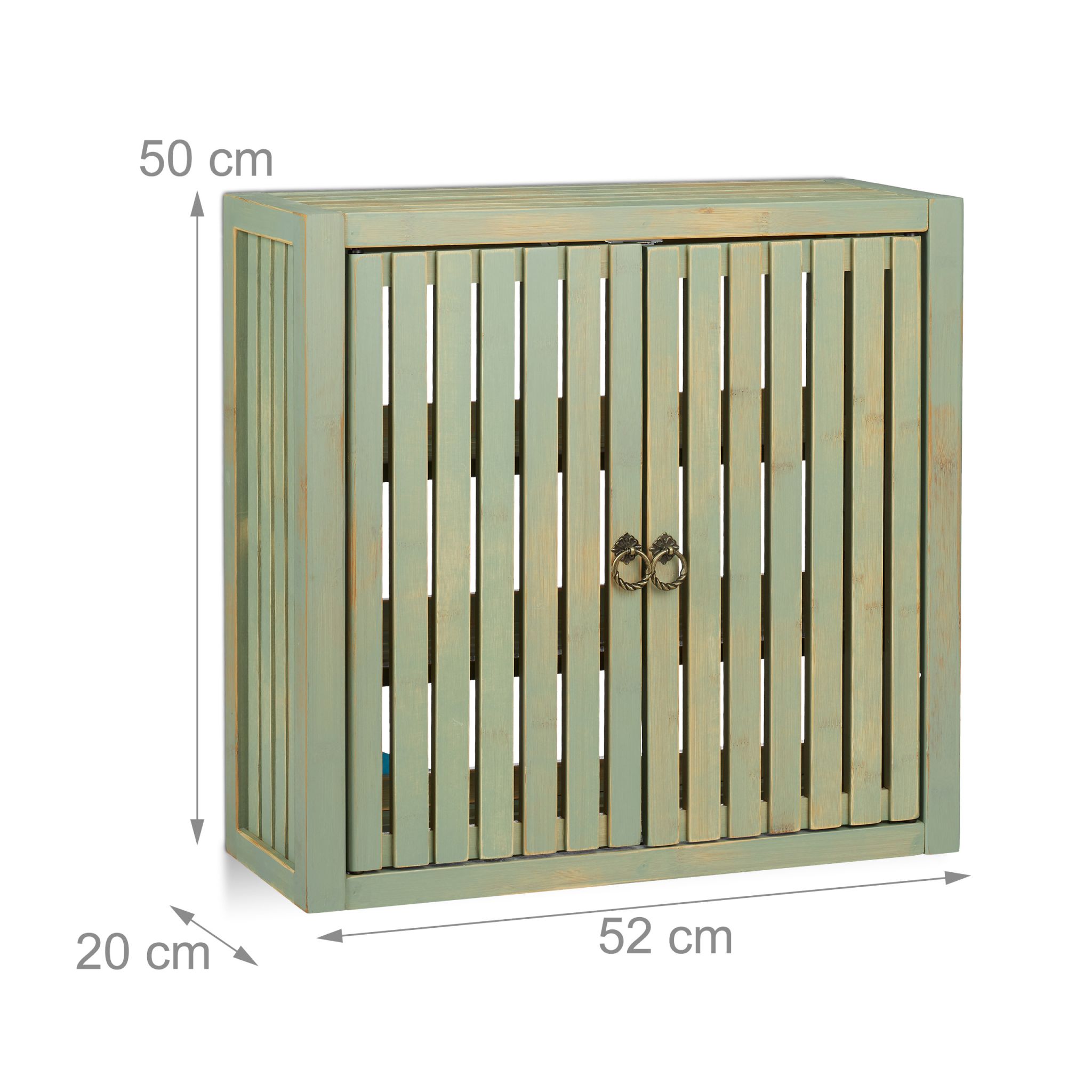 Hängeschrank Vintage Bambus Grün von Relaxdays