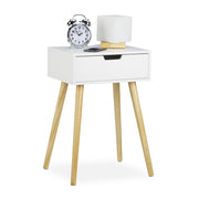 Nachttisch mit Schublade Weiss-Hellbraun von Relaxdays