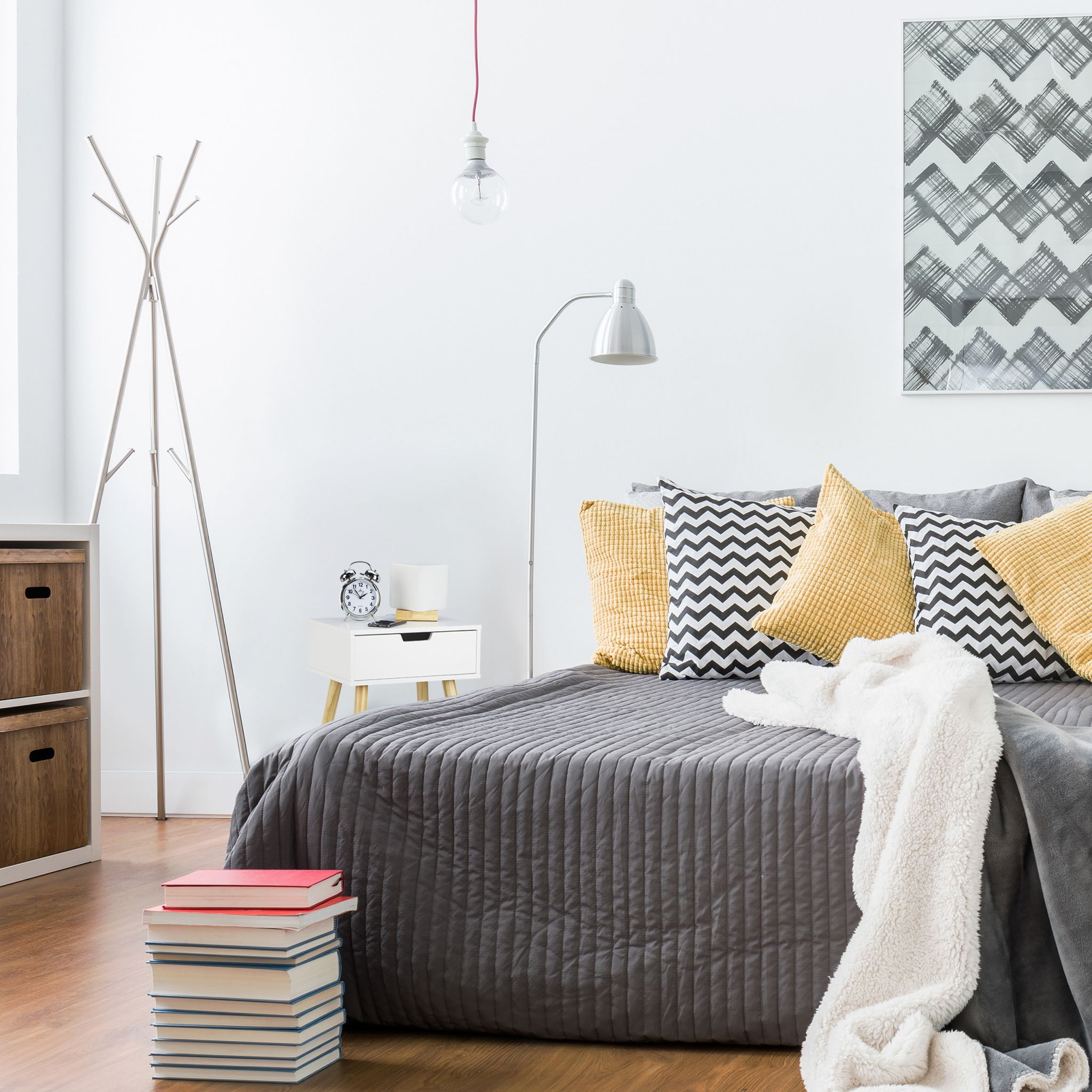 Nachttisch mit Schublade Weiss-Hellbraun von Relaxdays