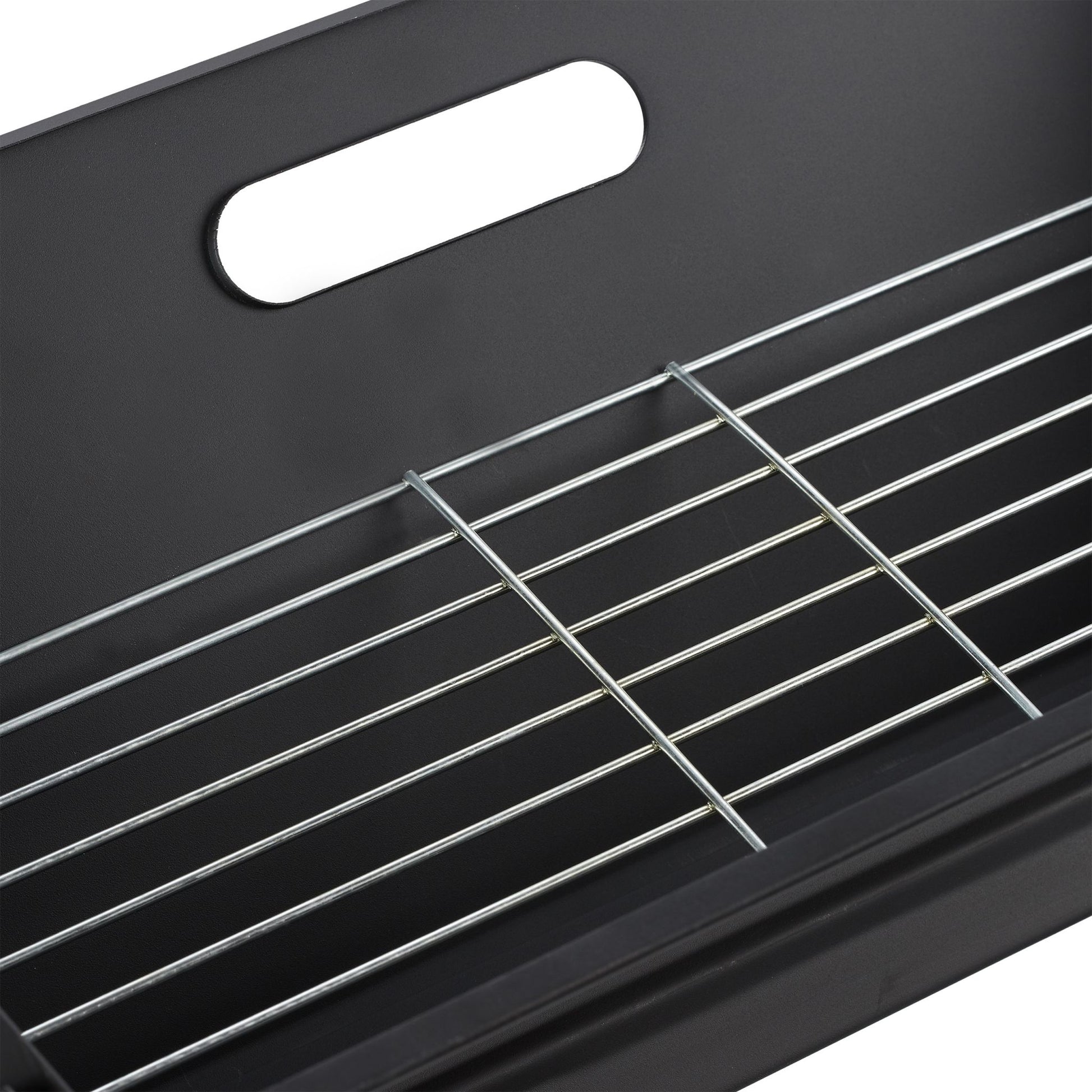 Klappgrill Schwarz-Silber von Relaxdays