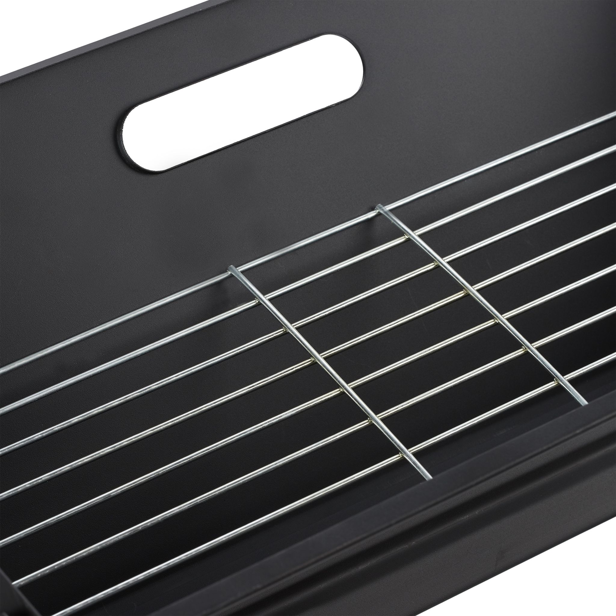 Klappgrill Schwarz-Silber von Relaxdays