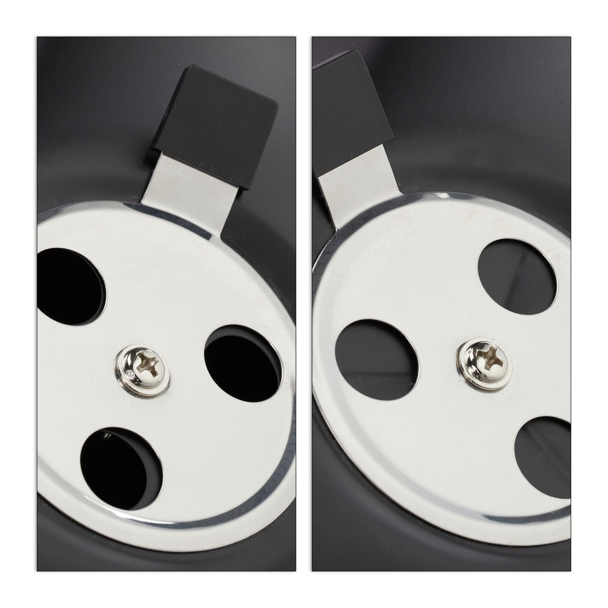Kugelgrill tragbar Schwarz-Silber von Relaxdays