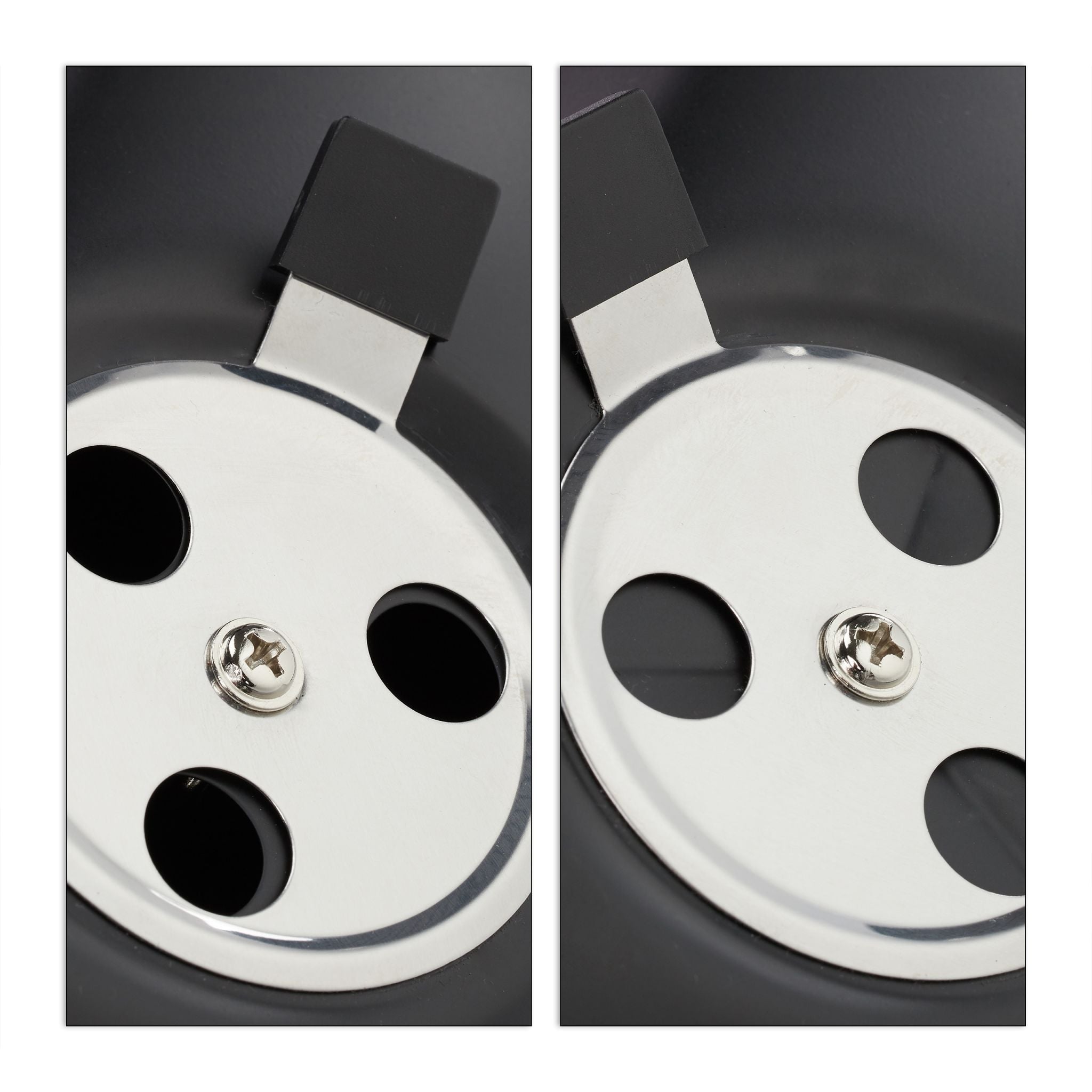 Kugelgrill tragbar Schwarz-Silber von Relaxdays