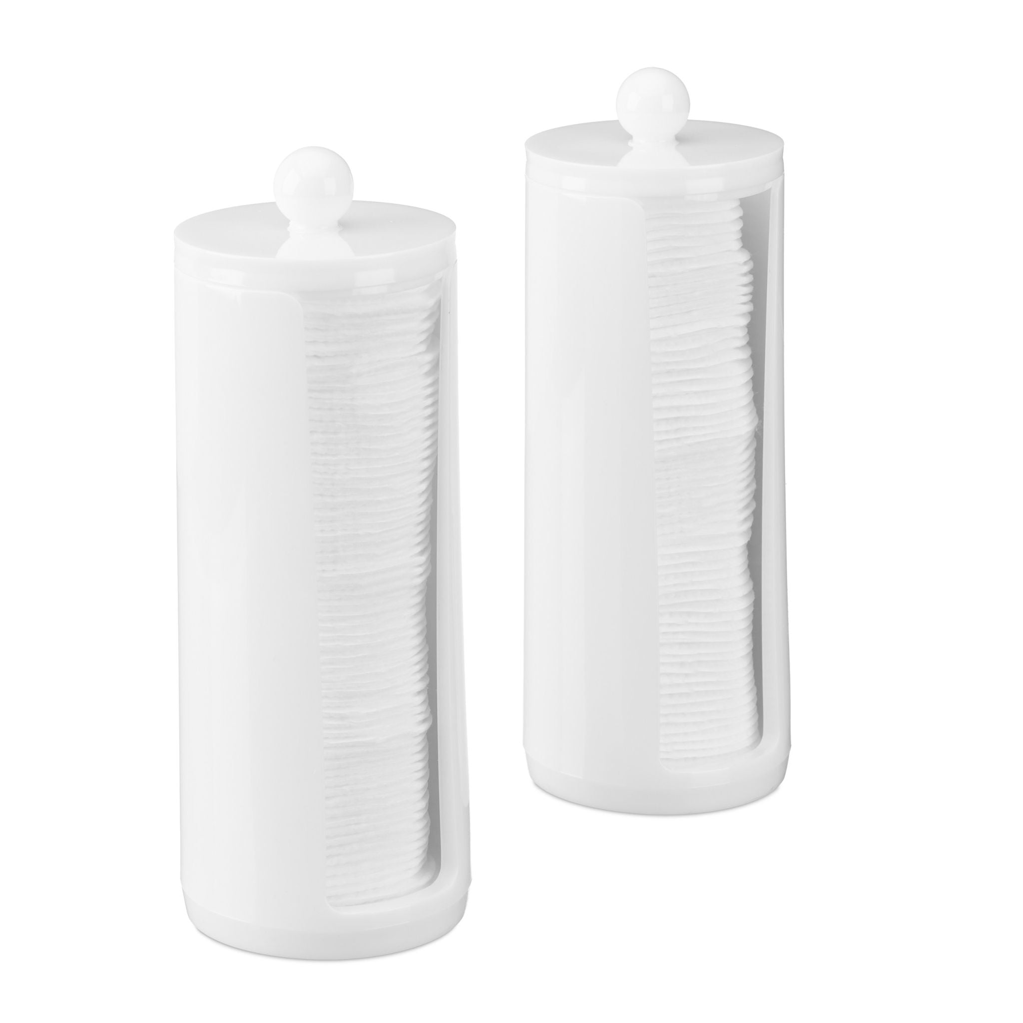 Wattepads Aufbewahrung 2er-Set Weiss von Relaxdays