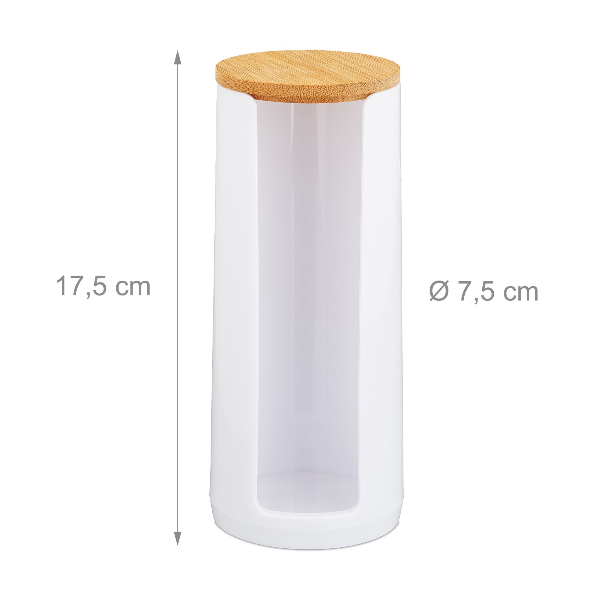 Wattepads Aufbewahrung 2er-Set Weiss-Hellbraun