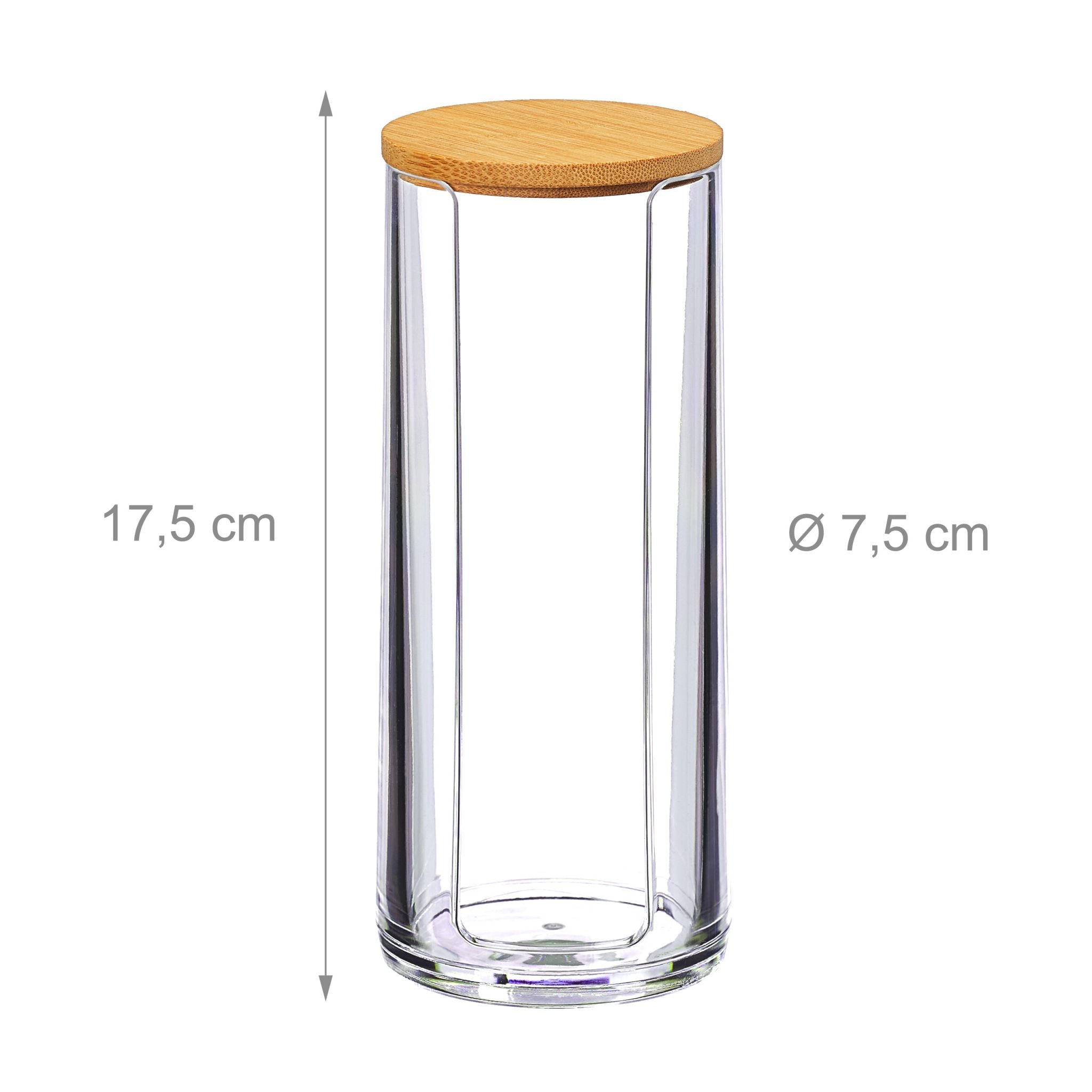Wattepads Aufbewahrung 2er-Set Hellbraun-Transparent