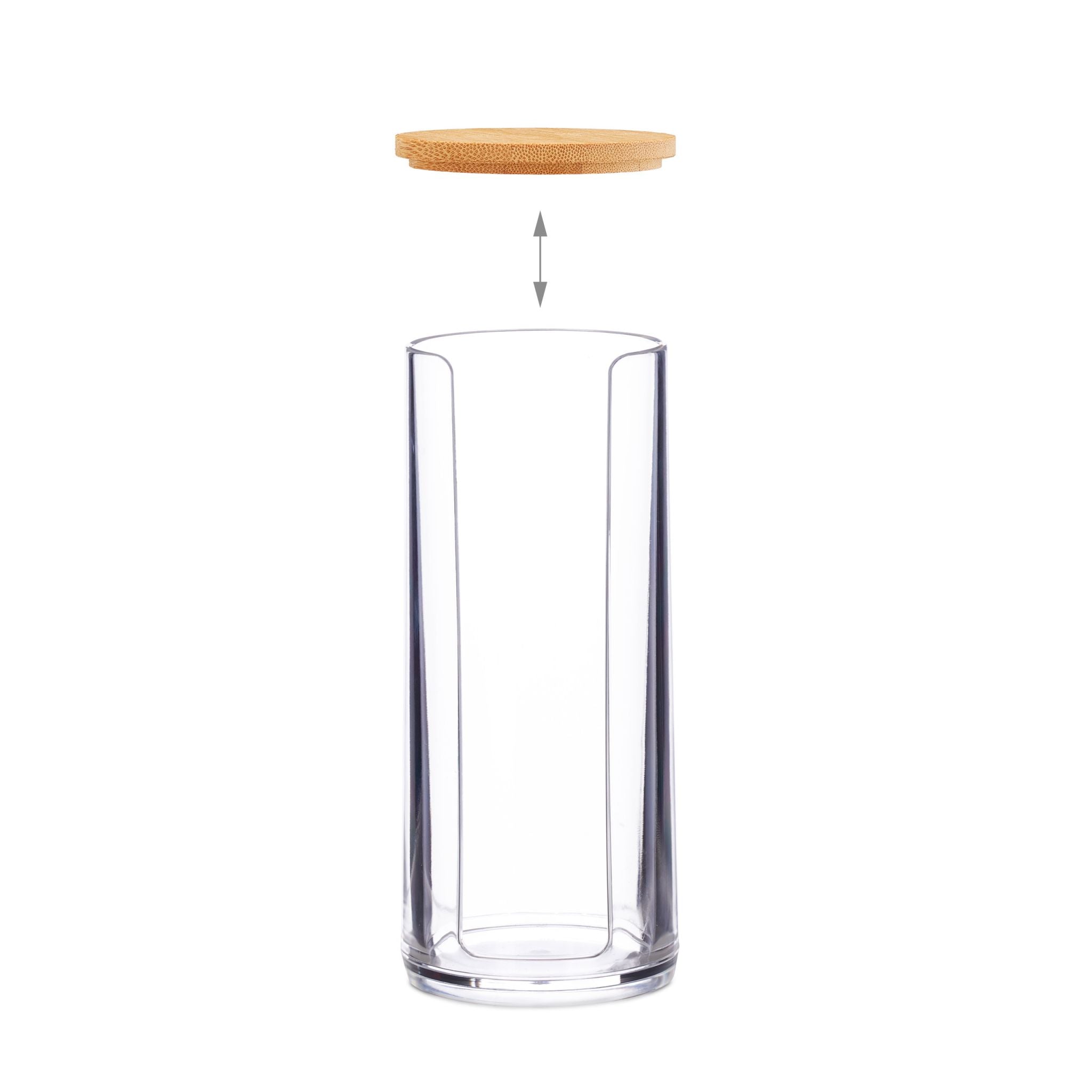 Wattepads Aufbewahrung 2er-Set Hellbraun-Transparent