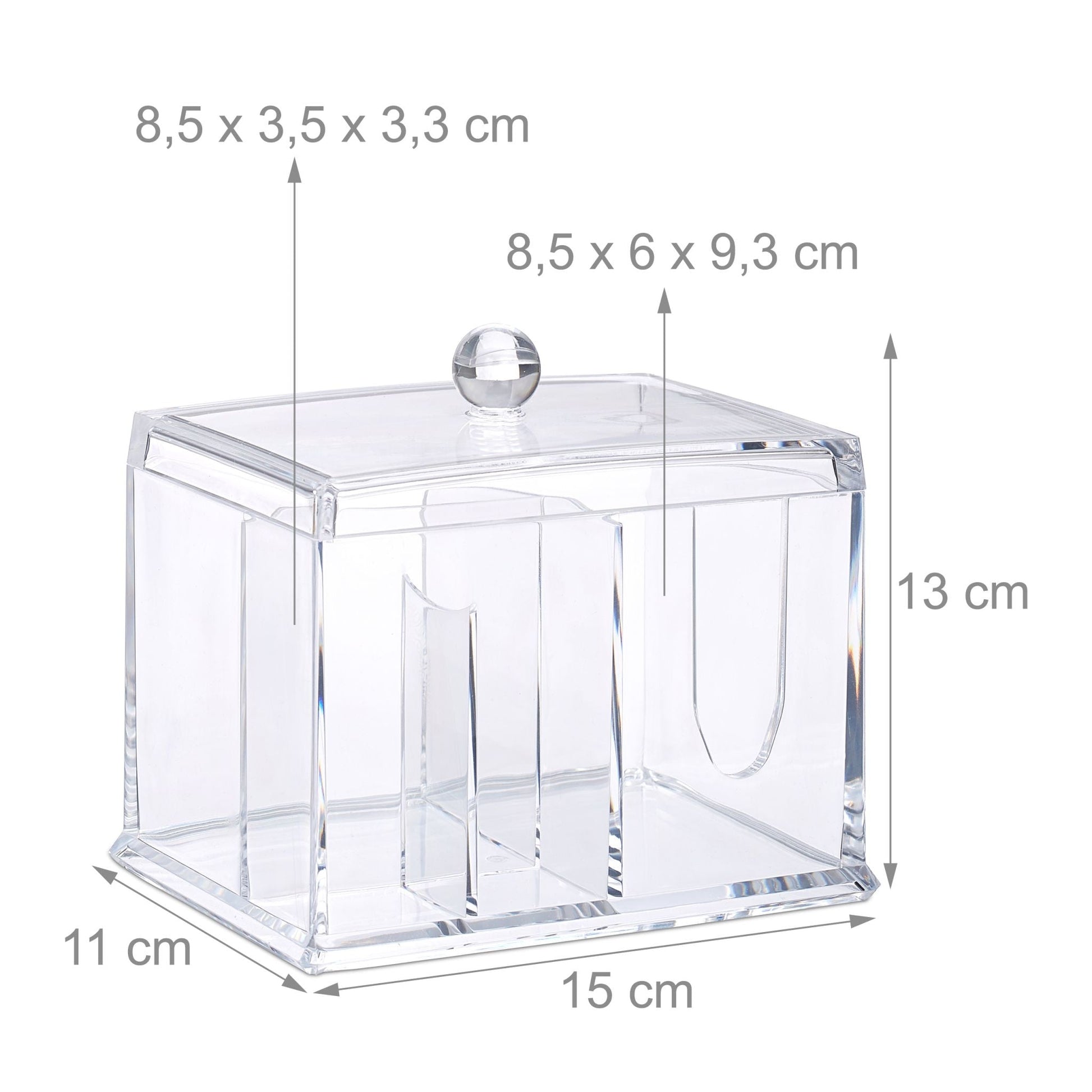Wattestäbchen Aufbewahrung Transparent von Relaxdays