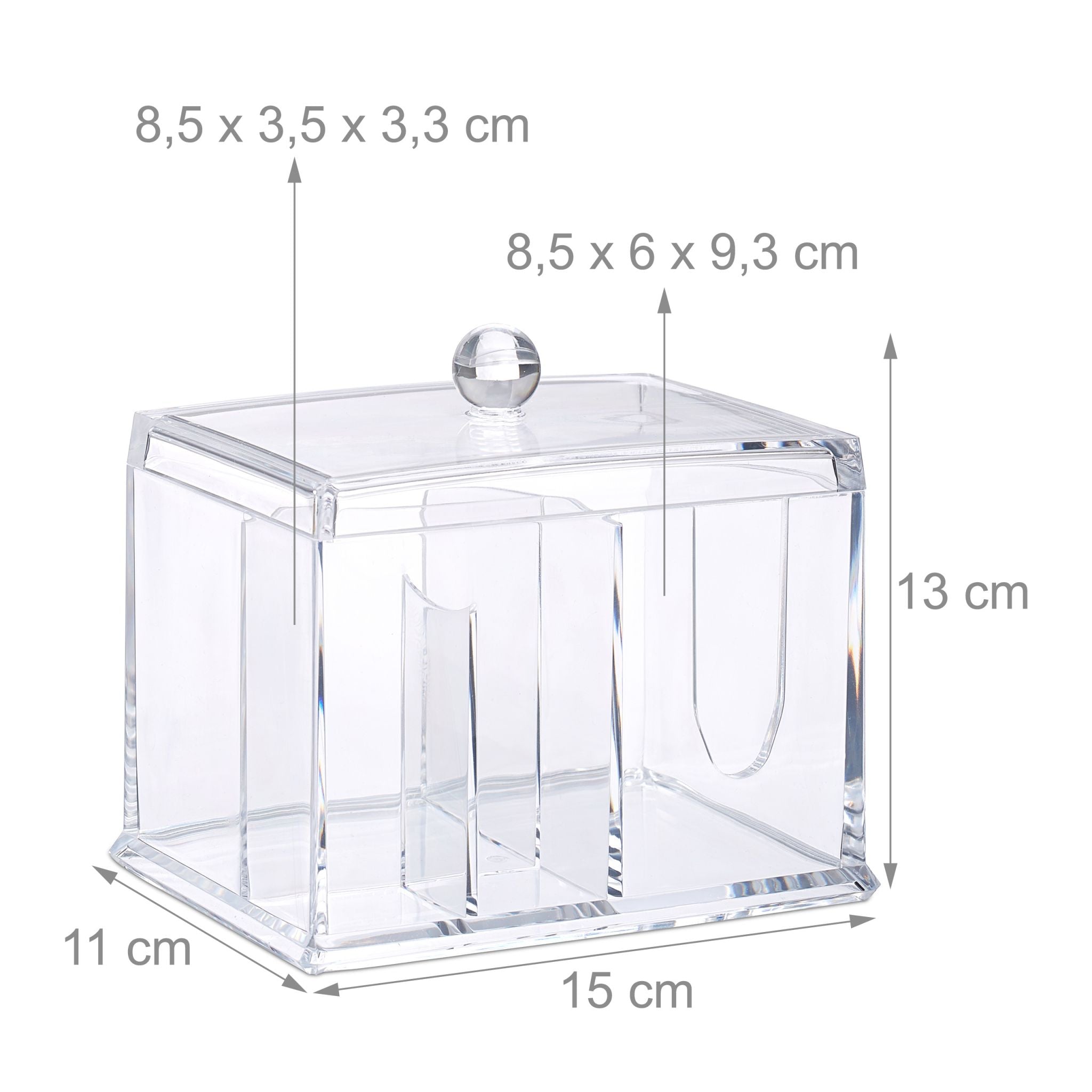 Wattestäbchen Aufbewahrung Transparent von Relaxdays
