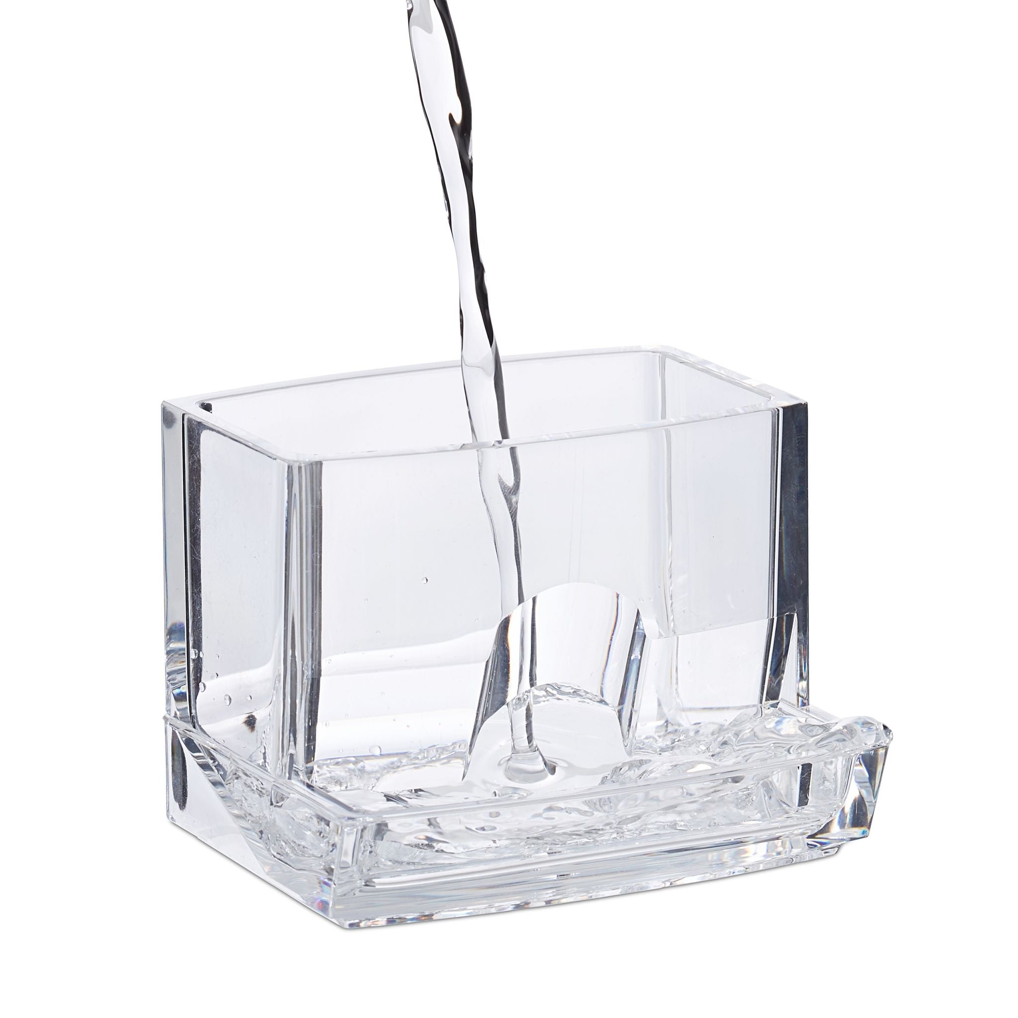 Wattestäbchen Aufbewahrung Hellbraun-Transparent