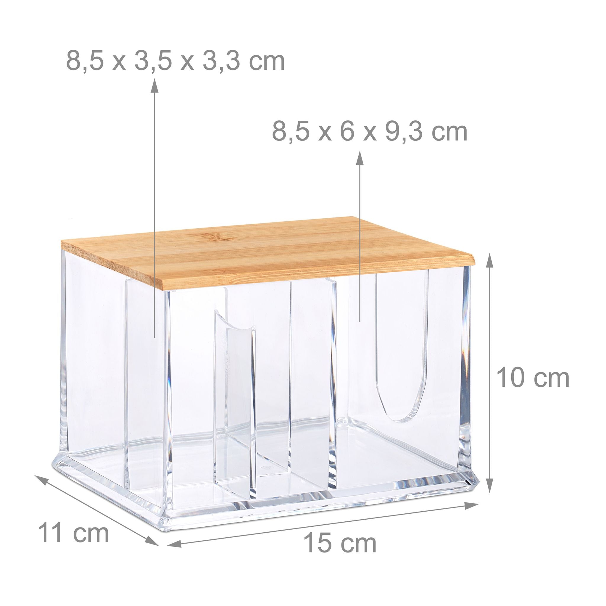 Wattestäbchen Aufbewahrung Hellbraun-Transparent
