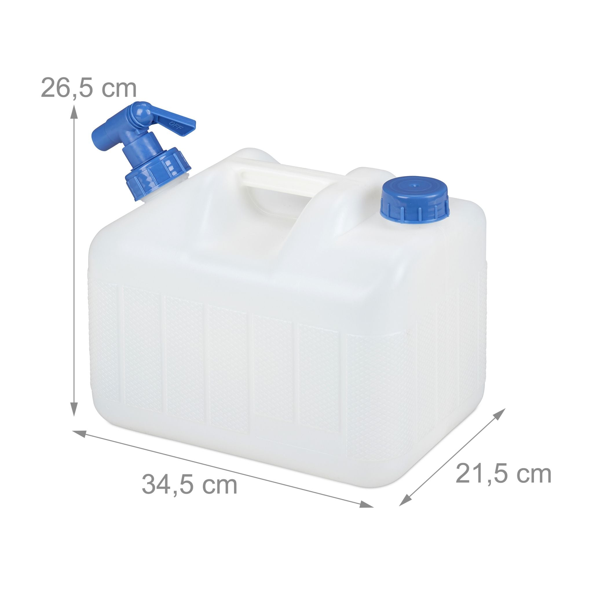 Wasserkanister mit Hahn Weiss-Blau