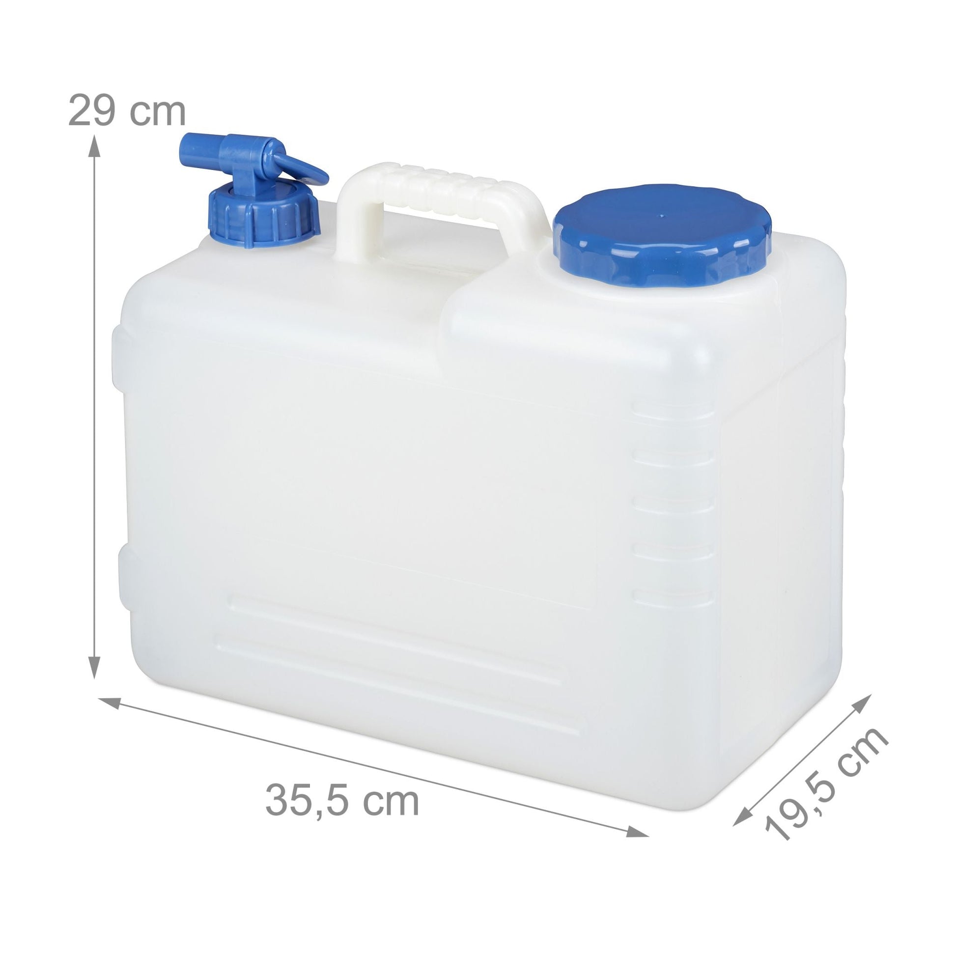 Wasserkanister mit Hahn Weiss-Blau von Relaxdays