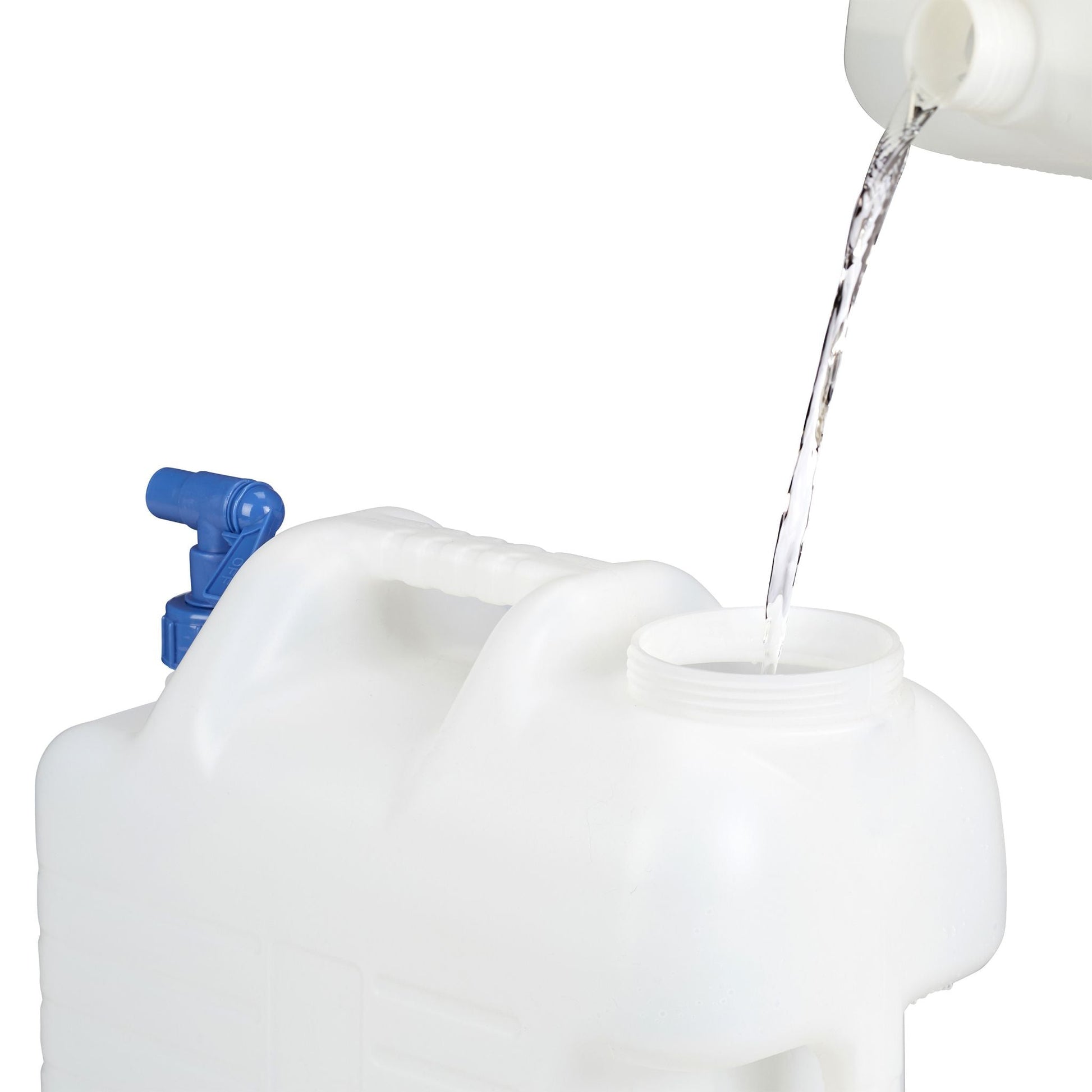Wasserkanister mit Hahn Weiss-Blau von Relaxdays