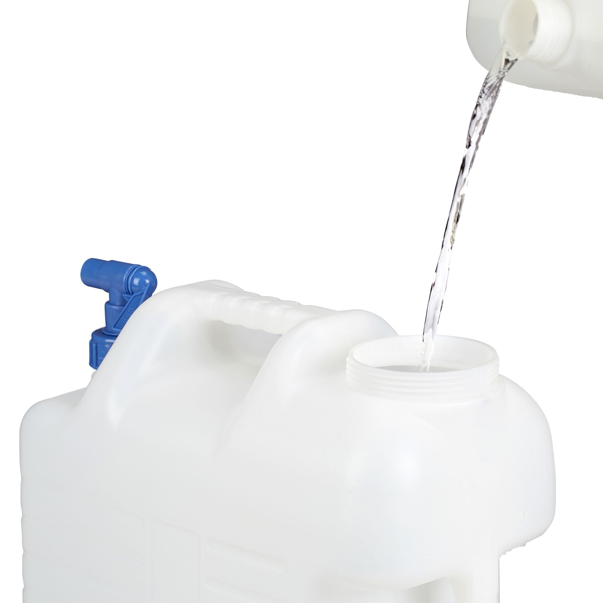 Wasserkanister mit Hahn Weiss-Blau von Relaxdays